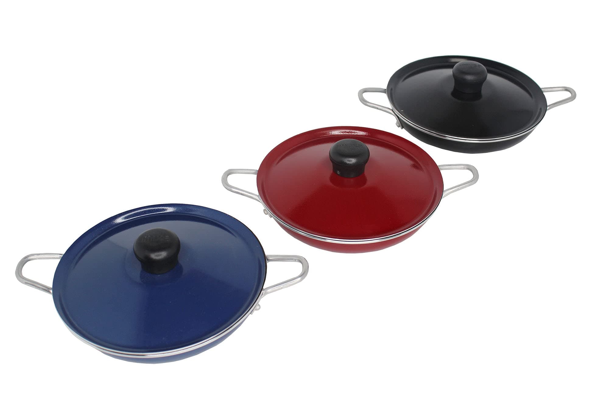 Imusa 6" Egg Pan Casserole with Lid and Bakelite Side Handle in Colors may vary Cookware, 6"