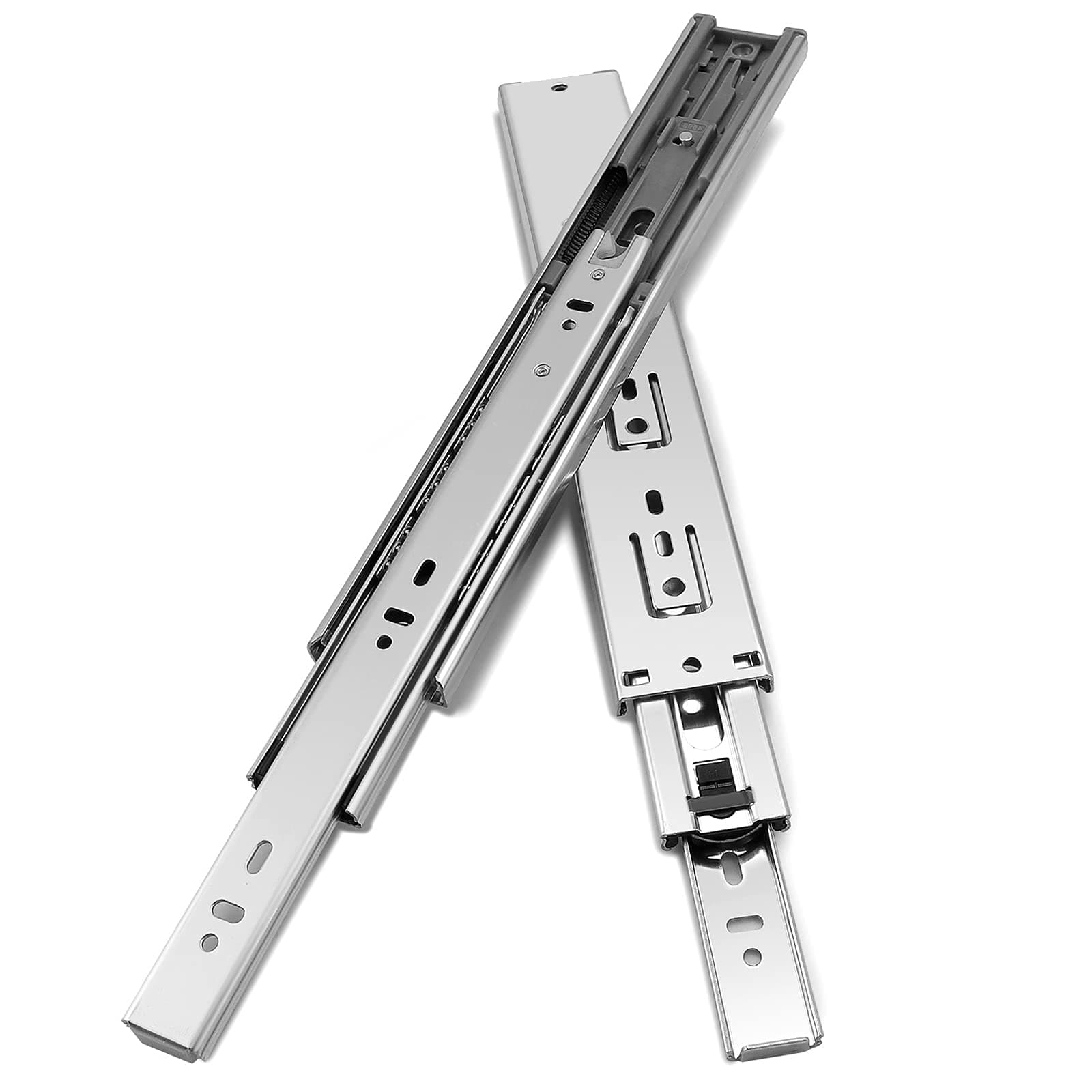 18 Inch 100 LB Capacity Full Extension Soft/Self Close Ball Bearing Side Mount Drawer Slides - 10 Pair Pack