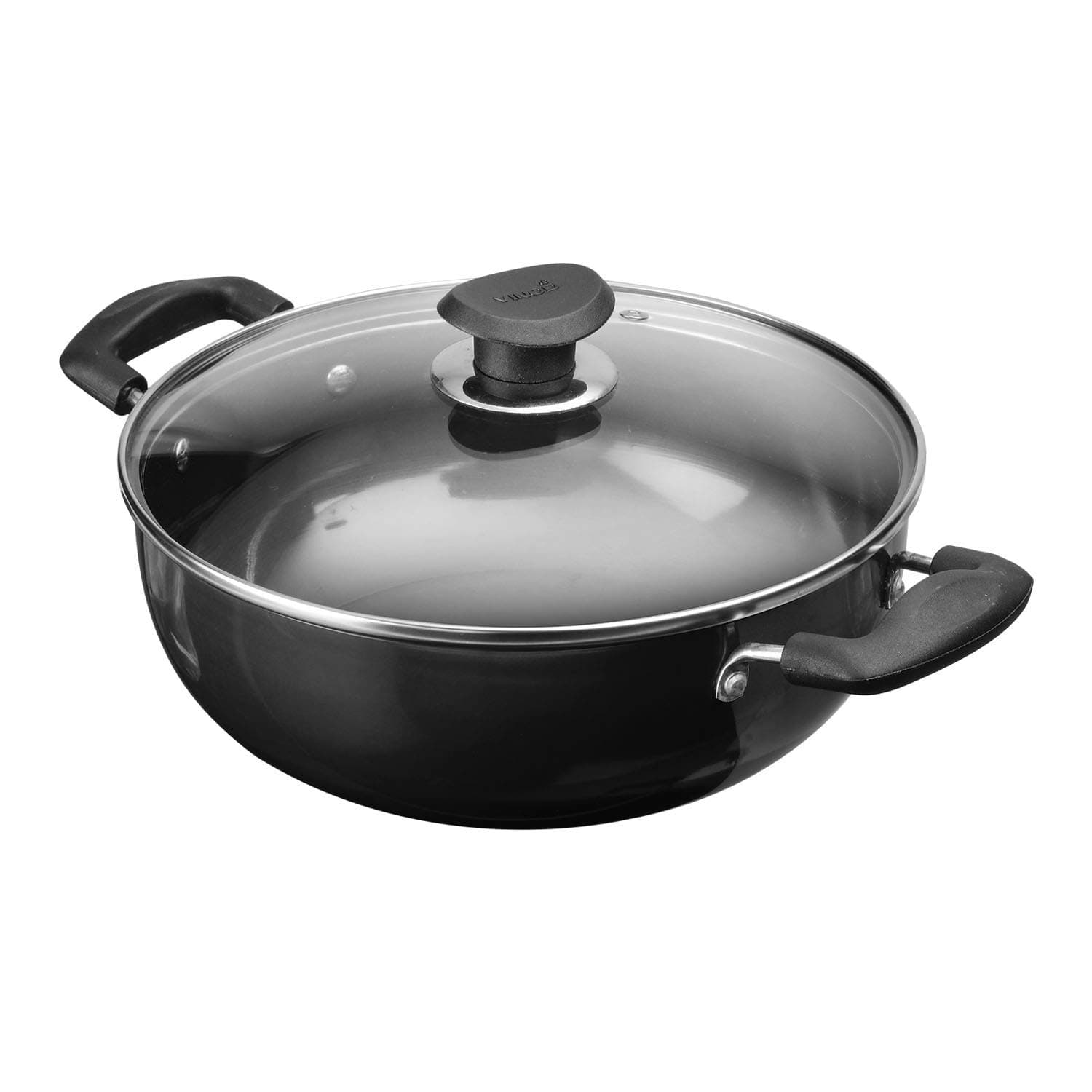 Hard Anodized Deep Kadai with Glass Lid- 20 cm, 2.1 Ltr Non - Induction