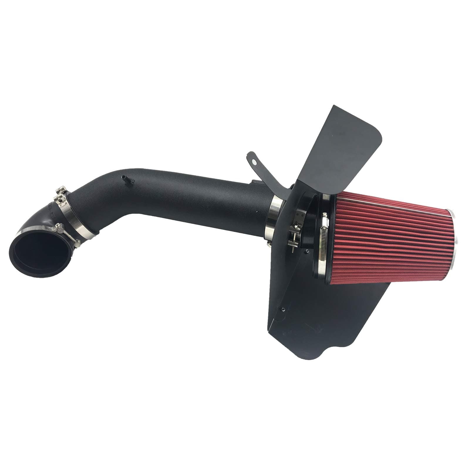 4 Inch Cold Air Intake Filter Kit & Heat Shield for 2009-2014 Silverado 1500 GMC Sierra 1500 Yukon Cadillac Escalade ESV EXT (Black & Red)