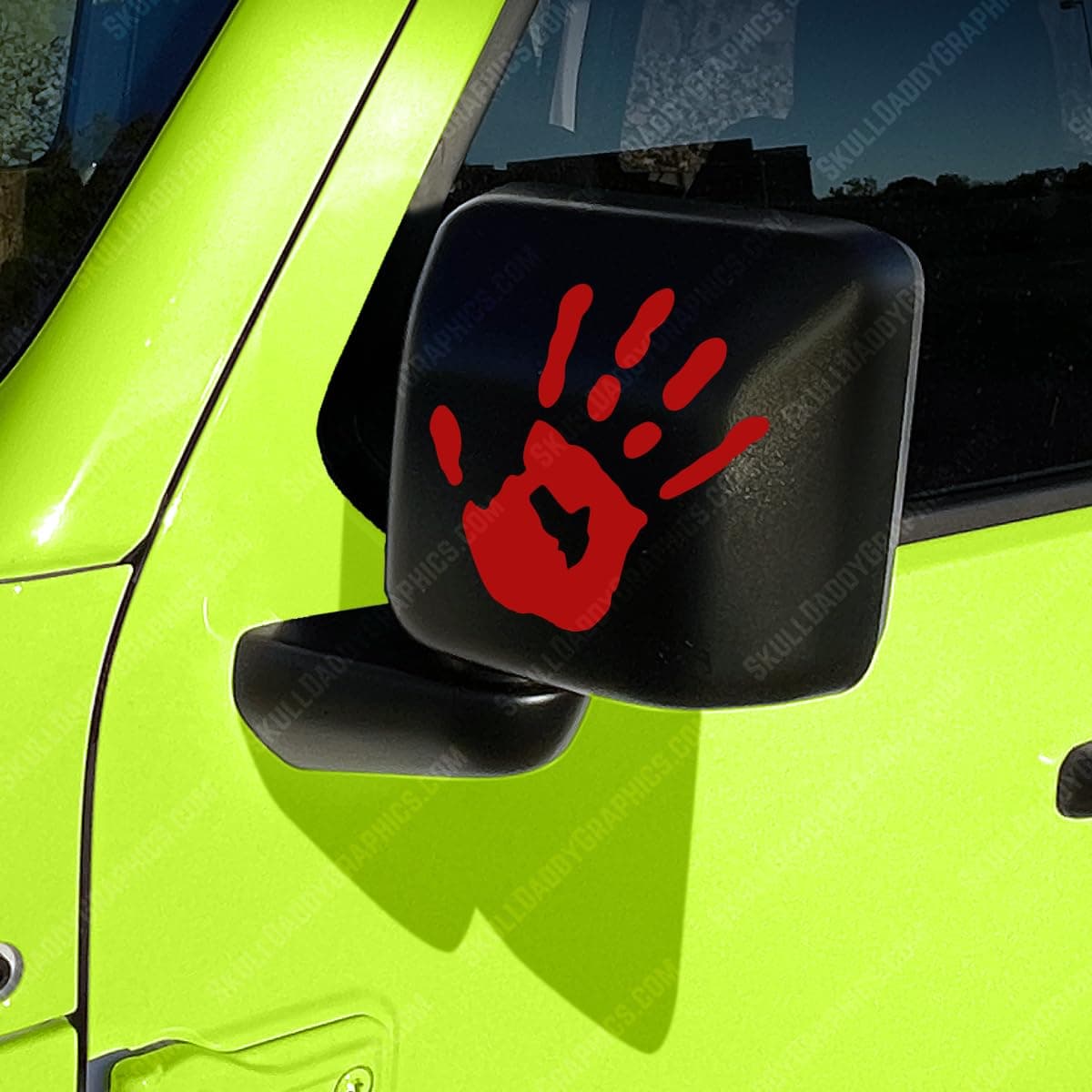 Skull Daddy Graphics Two Wave Stickers Compatible with Jeep Wrangler Gladiator JL JT JKU JK TJ (x2) Decals Pair Left & Right (Rubi Red)