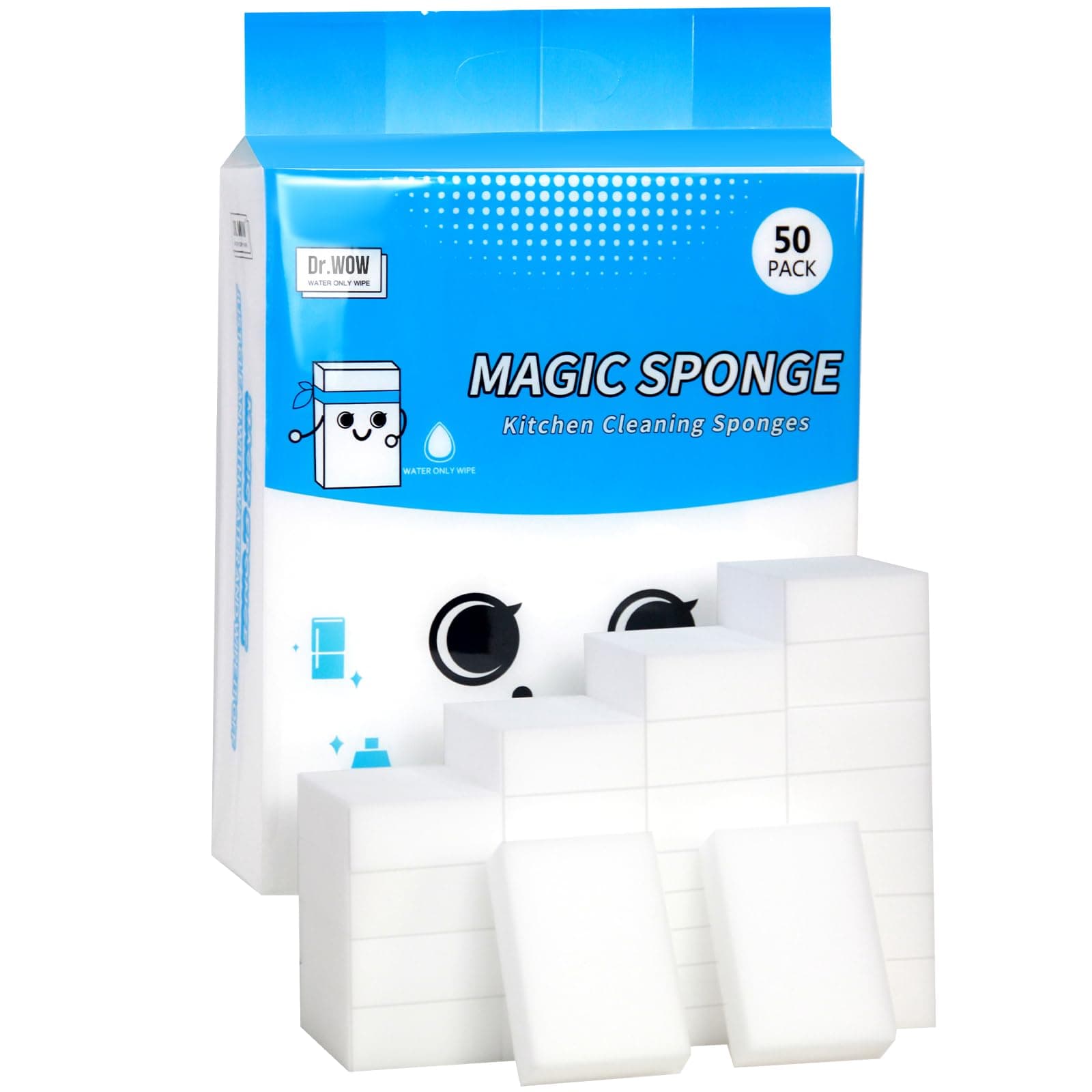 50 Pcs/lot Magic Sponge Eraser Multi-Functional Melamine Foam Cleaner 100x70x30mm
