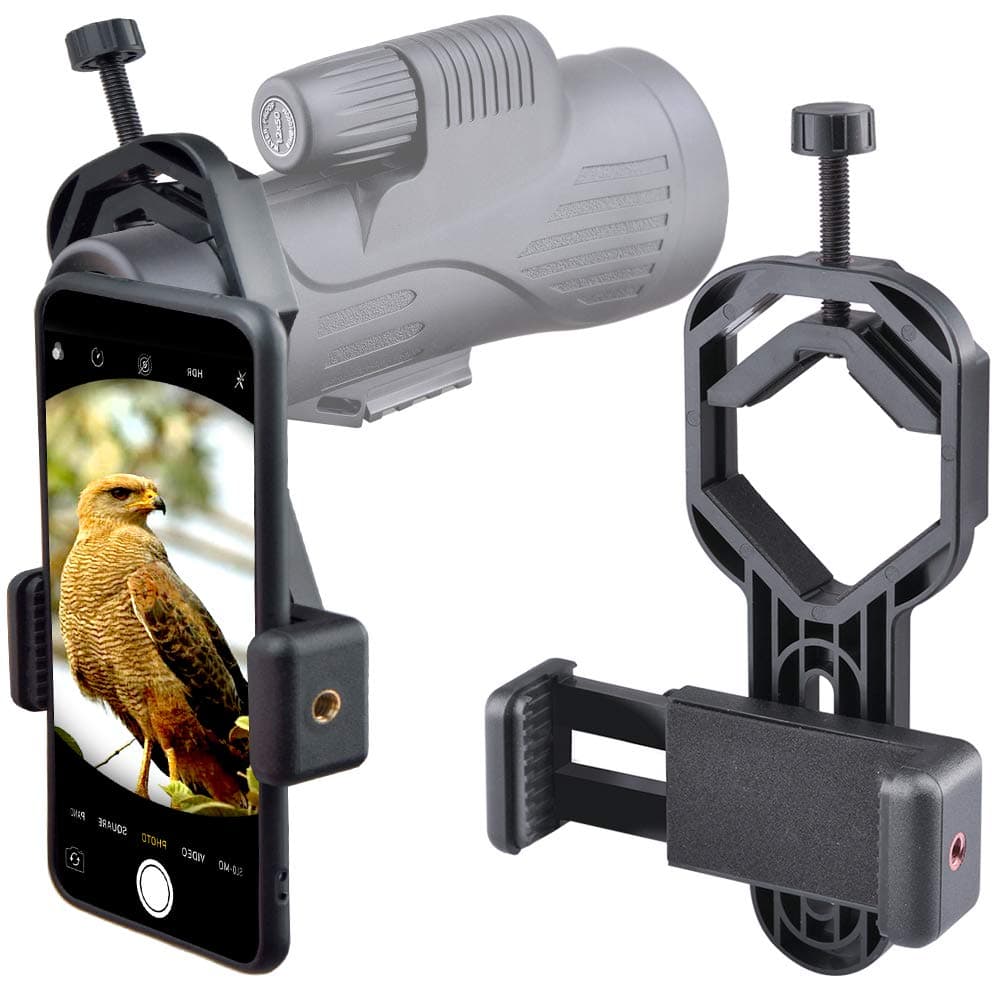 Smartphone Telescope Adapter Camera Mount, Universal Phone Mount, Work with Telescope Spotting Scope Microscope Monocular Binocular - Fits iPhone, Samsung, HTC, LG and Smartphone