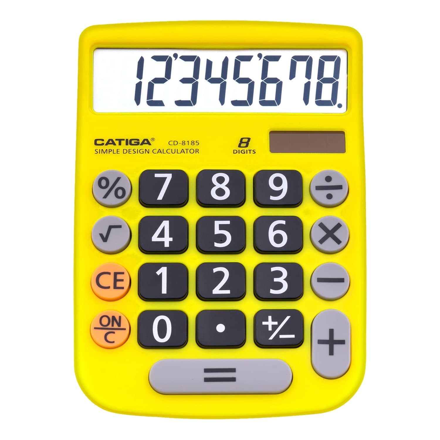Basic Calculator: Catiga CD-8185 Office and Home Style Calculator – 8-Digit – Educational - Suitable for School and Destop-use (Yellow)