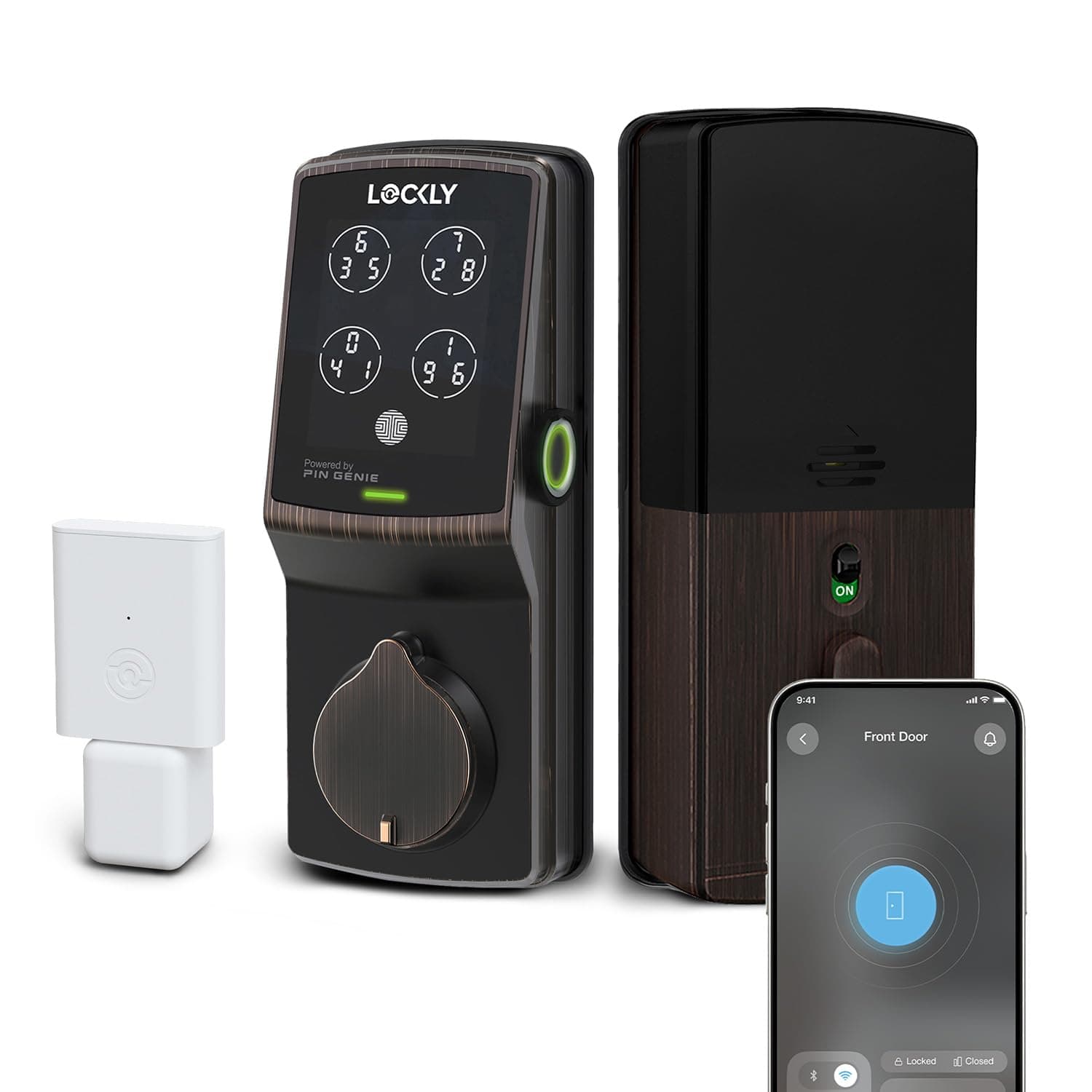 Secure Pro Smart Deadbolt, Wi-Fi Smart Lock, Keyless Entry with PIN Genie® Keypad, 3D Biometric Fingerprint, Auto Lock, Rekeyable-Venetion Bronze