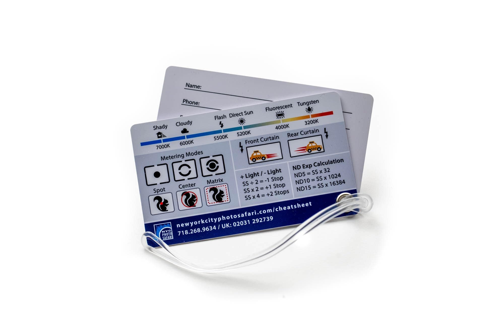 Photography Cheat Sheet (Luggage Tag)