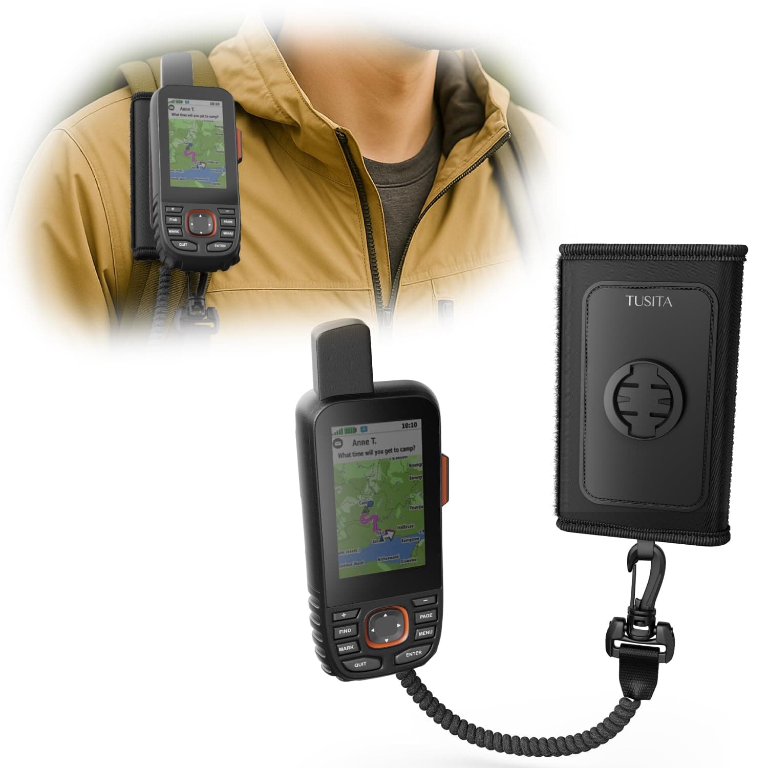 TUSITA Backpack Tether Accessories for Garmin Handheld eTrex GPSMAP Rino Series - GPS System Accessories - Mount