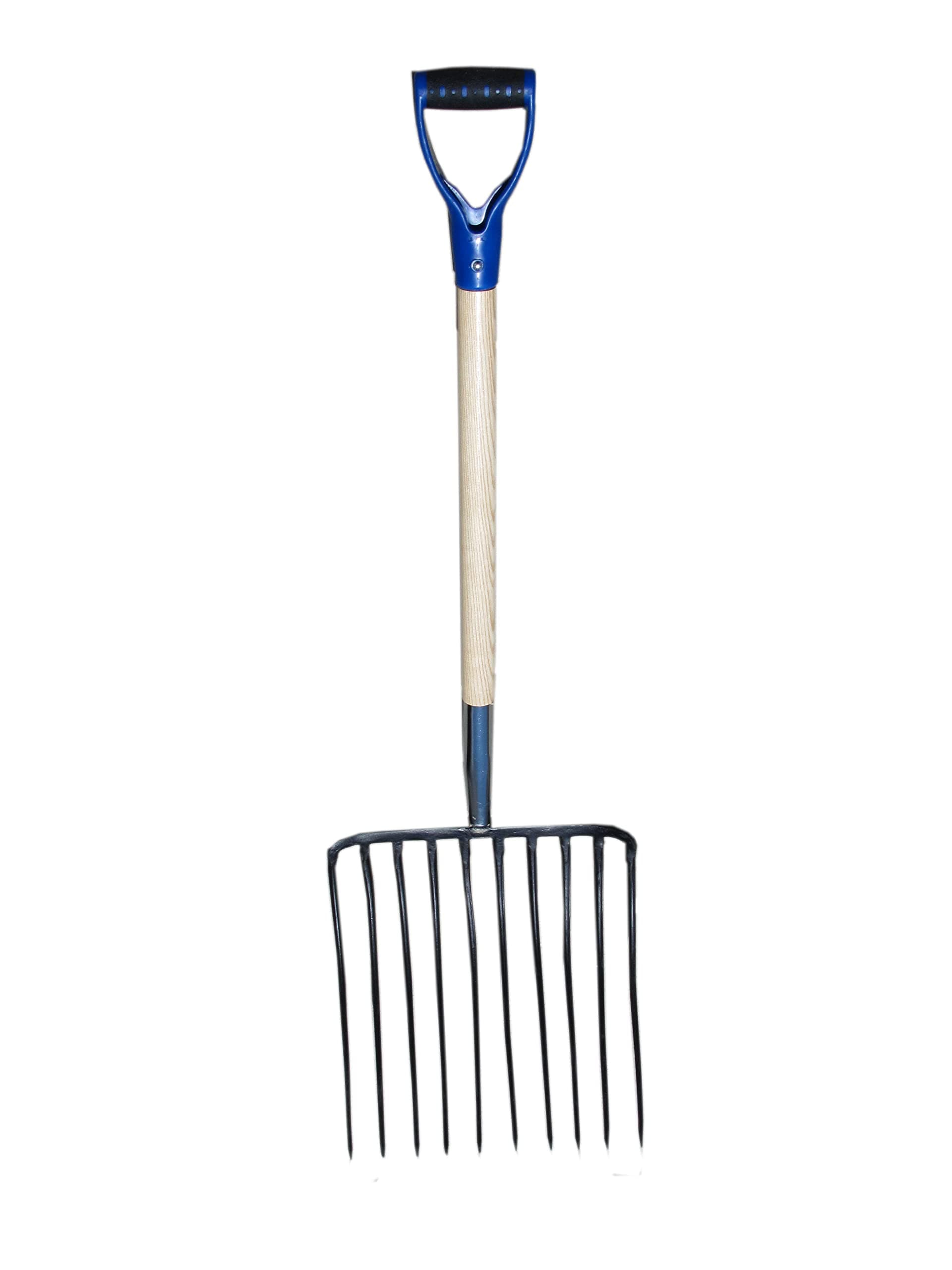 Contractor Grade 10 Tines Forged Ensilage Fork with D-Grip Wood Handle! Assembled in U.S.A!
