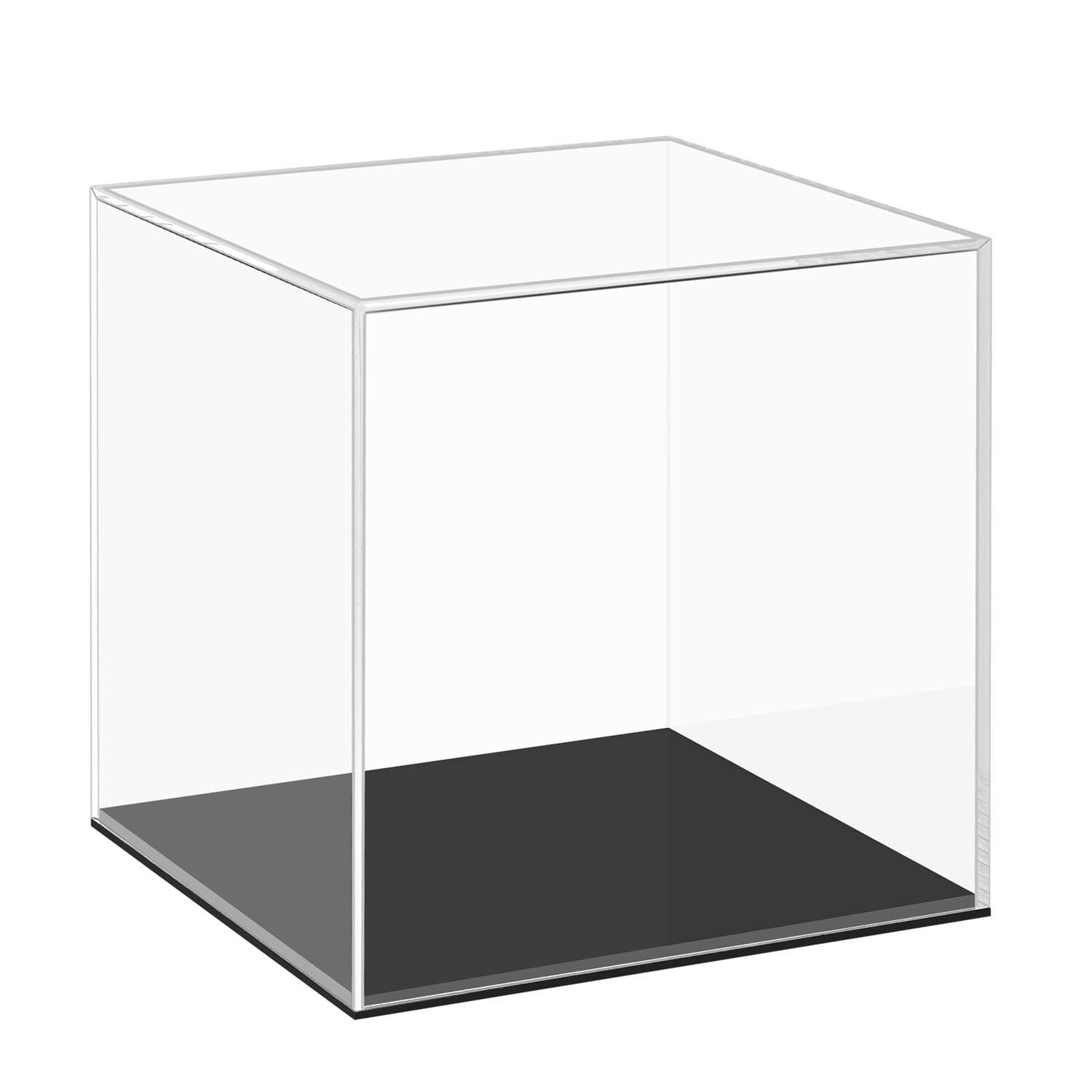 Cliselda Fully Assembled Clear Acrylic Display Case, Small Acrylic Box Curiosity Cube Square Plastic Dustproof Showcase for Display Collectible Action Figures Toys (10x10x10 cm)