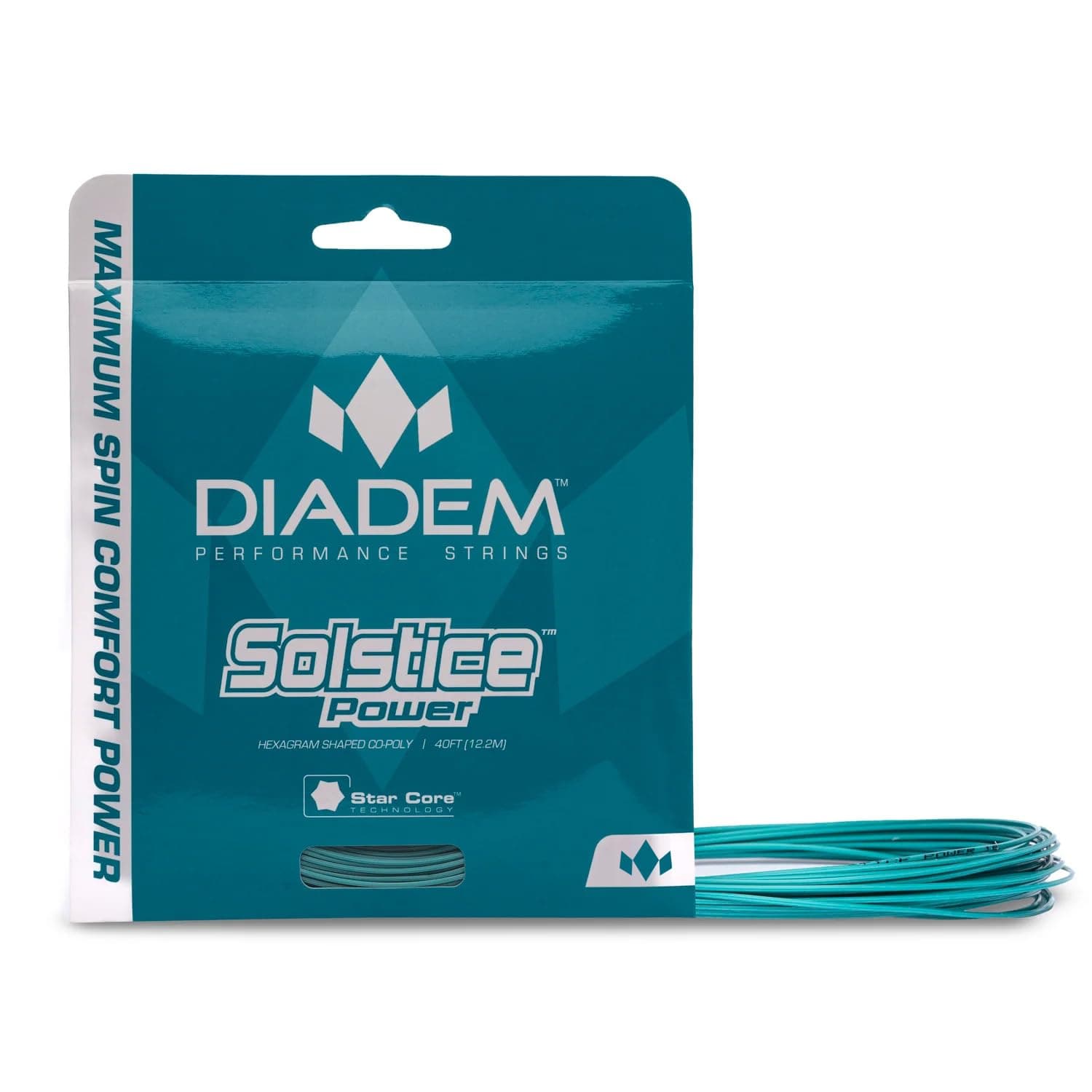 Diadem Solstice Power Tennis String Set | High Spin Co-Poly String, 40 feet, 12.2m | Choice of Most Gauges