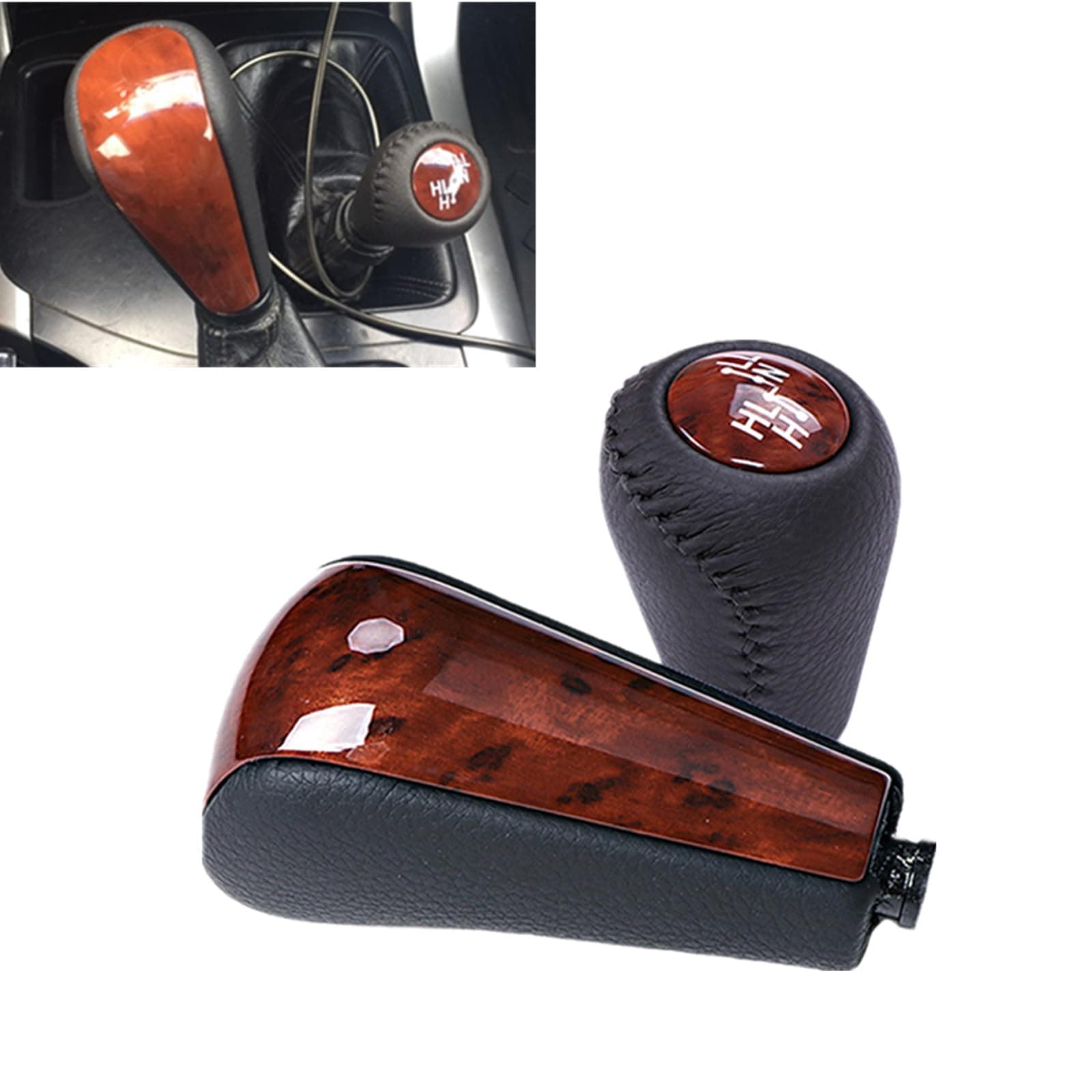 Automatic Car Gear Shift Knob Lever Shifter Stick Gearbox Shift Knob for to-yo-ta Prado 120 2003 2004 2005 2006 2007 2008 2009 (4 Speed-Transfer Set)