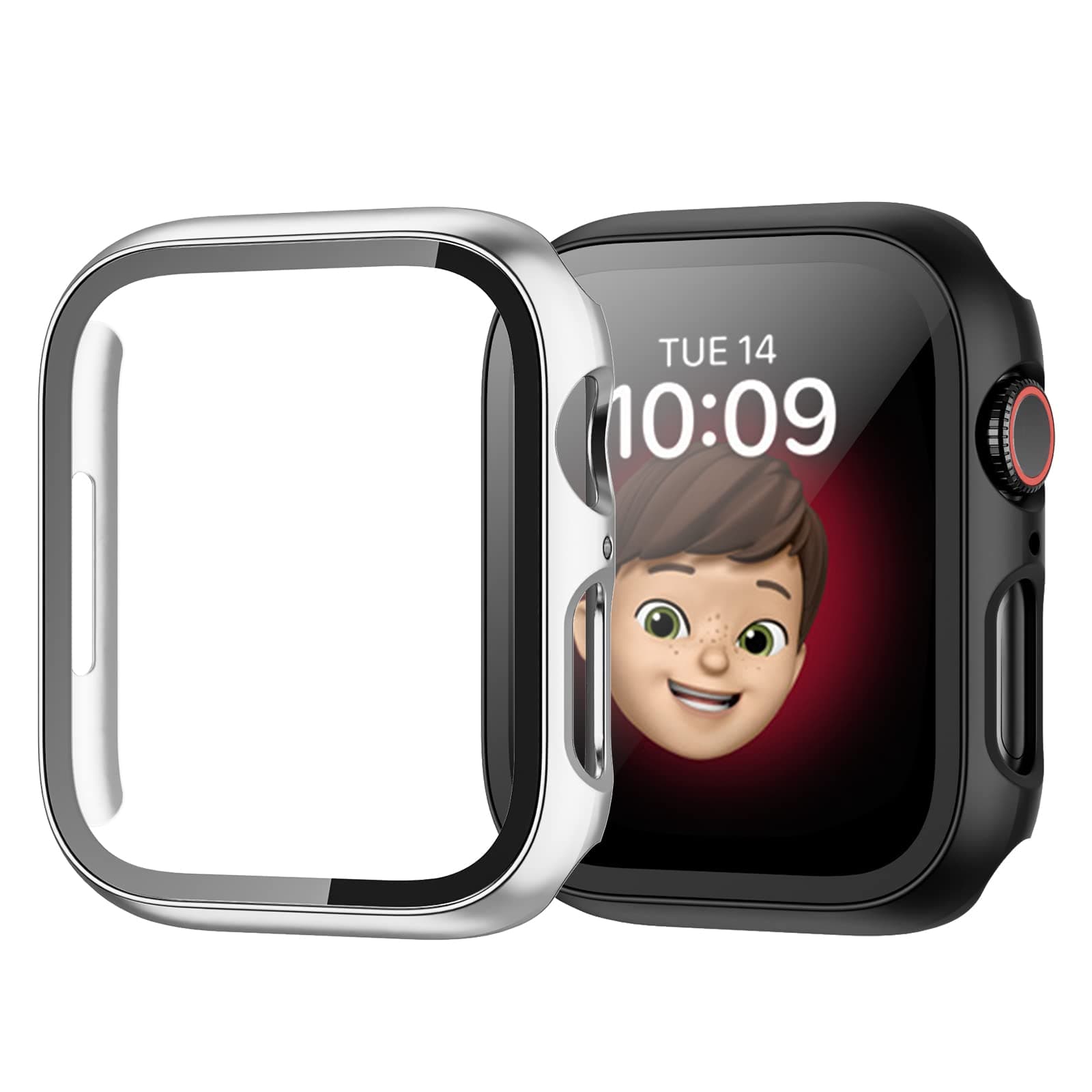 2 Pack Case Compatible for Apple Watch Series 8 Series 7 45mm with Tempered Glass Screen Protector, Haojavo Full Hard Ultra-Thin Scratch Resistant Bumper Protective Cover for iWatch 45mm Accessories