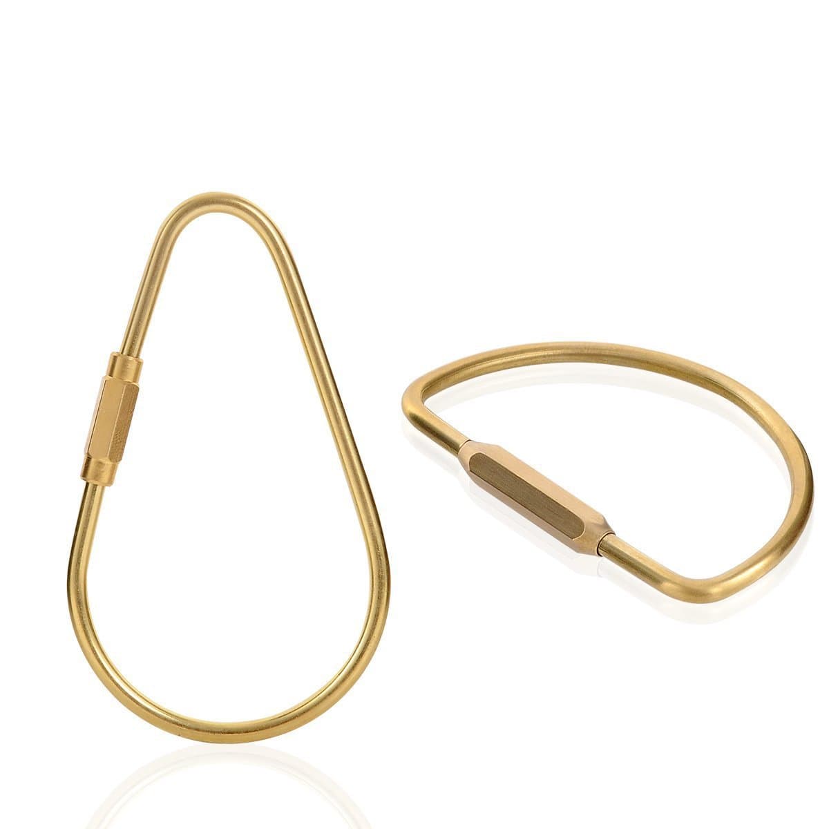 PPFISH Durable Brass Screw Lock Keychain Set, Simple Style EDC Kits Hanging Ring (Pack of 2)