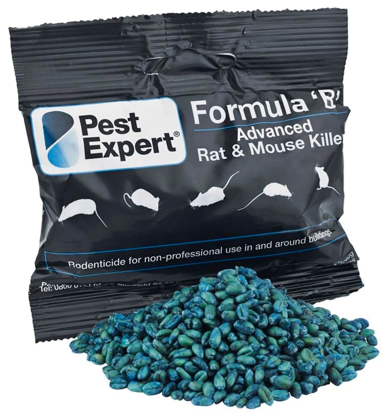 Pest Expert Formula ‘B+’ Advanced Rat & Mouse Killer Poison 900g (15 x 60g) Strongest Single Feed Brodifacoum, Fast Acting Poisoning Control