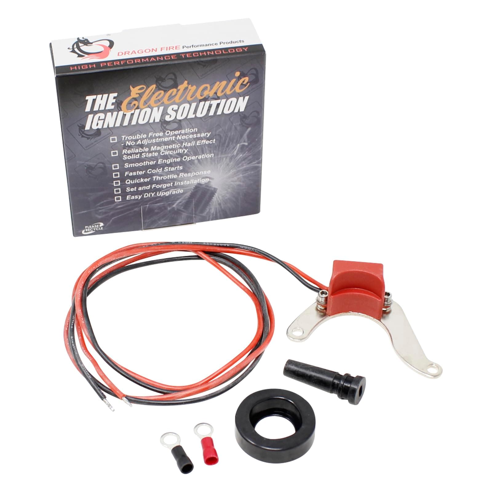 Electronic Ignition Module Conversion Kit FOR ORIGINAL FORD SIDE MOUNT DISTRIBUTORS 4 CYL SINGLE POINT 12-VOLT NEGATIVE GROUND. For FORD TRACTORS MODELS 8N 500 through 800 series 1244A MOD114