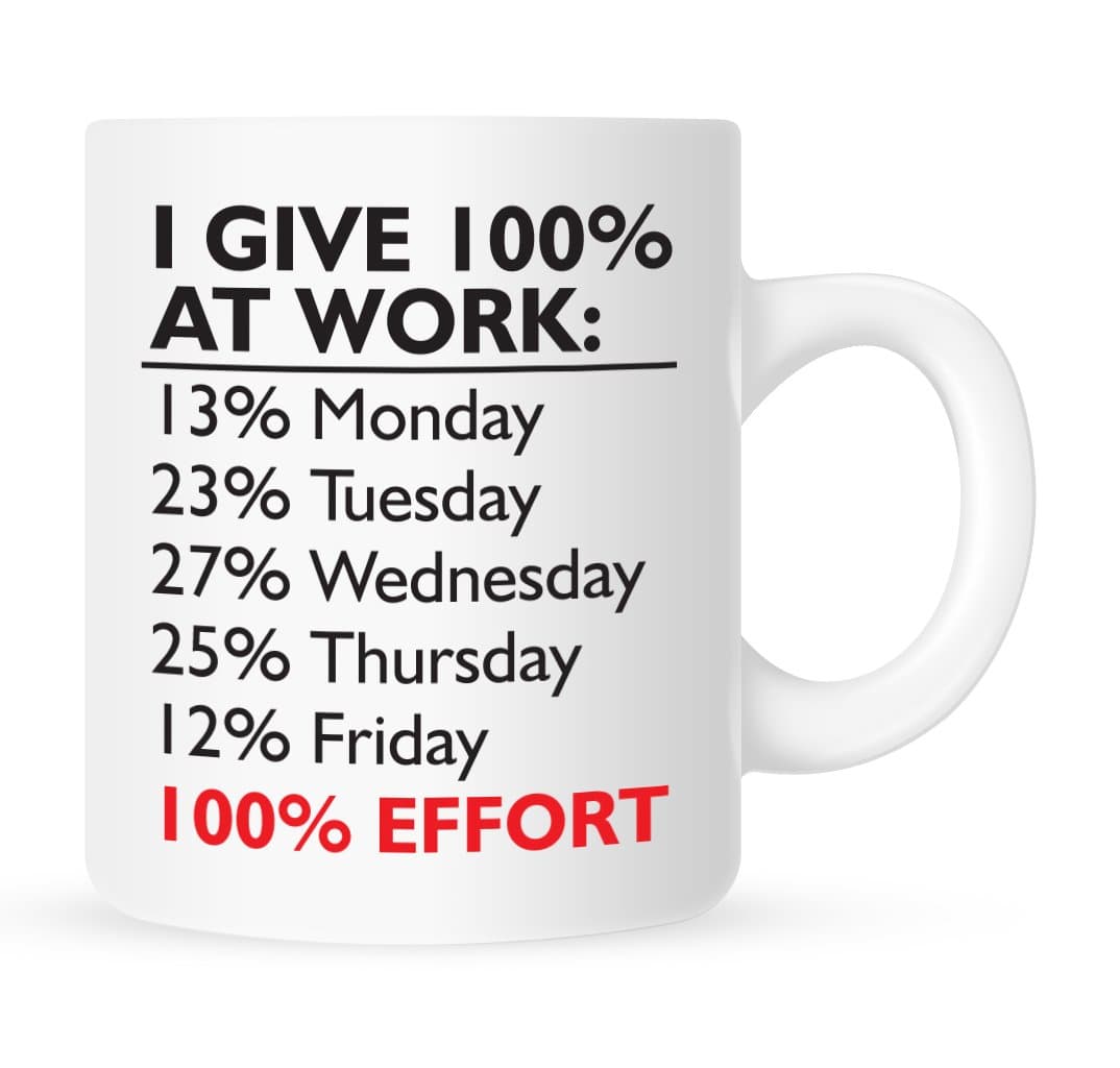 JustSayinIt I Give 100% at Work - Coffee Mug - 11 oz.
