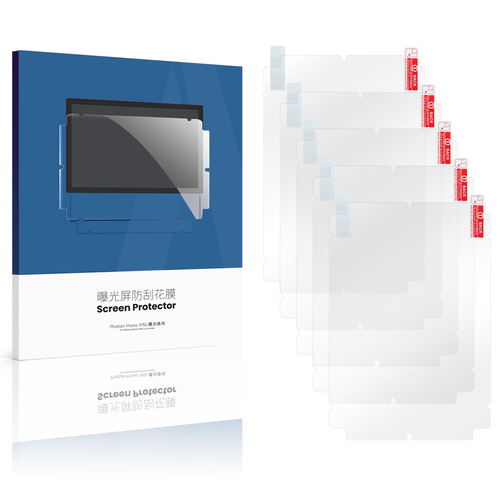 UniTak3D Photon MONO M5s Pro 3D Printer Screen Protector,Original Protective Film 5Pcs Compatible with Anycubic Photon MONO M5s&M5s Pro 10.1 inch LCD SLA UV Resin 3D Printer-NOT for Photon MONO M5