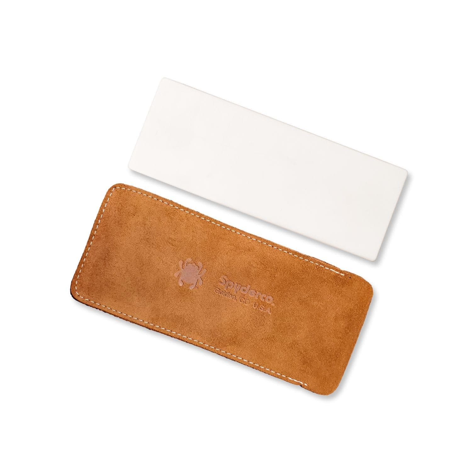 Ultra Fine Benchstone Sharpening Stone - 3" x 8" Ceramic Stone, Professional Grade, with Suede Carrying Case - Model 306UF, White