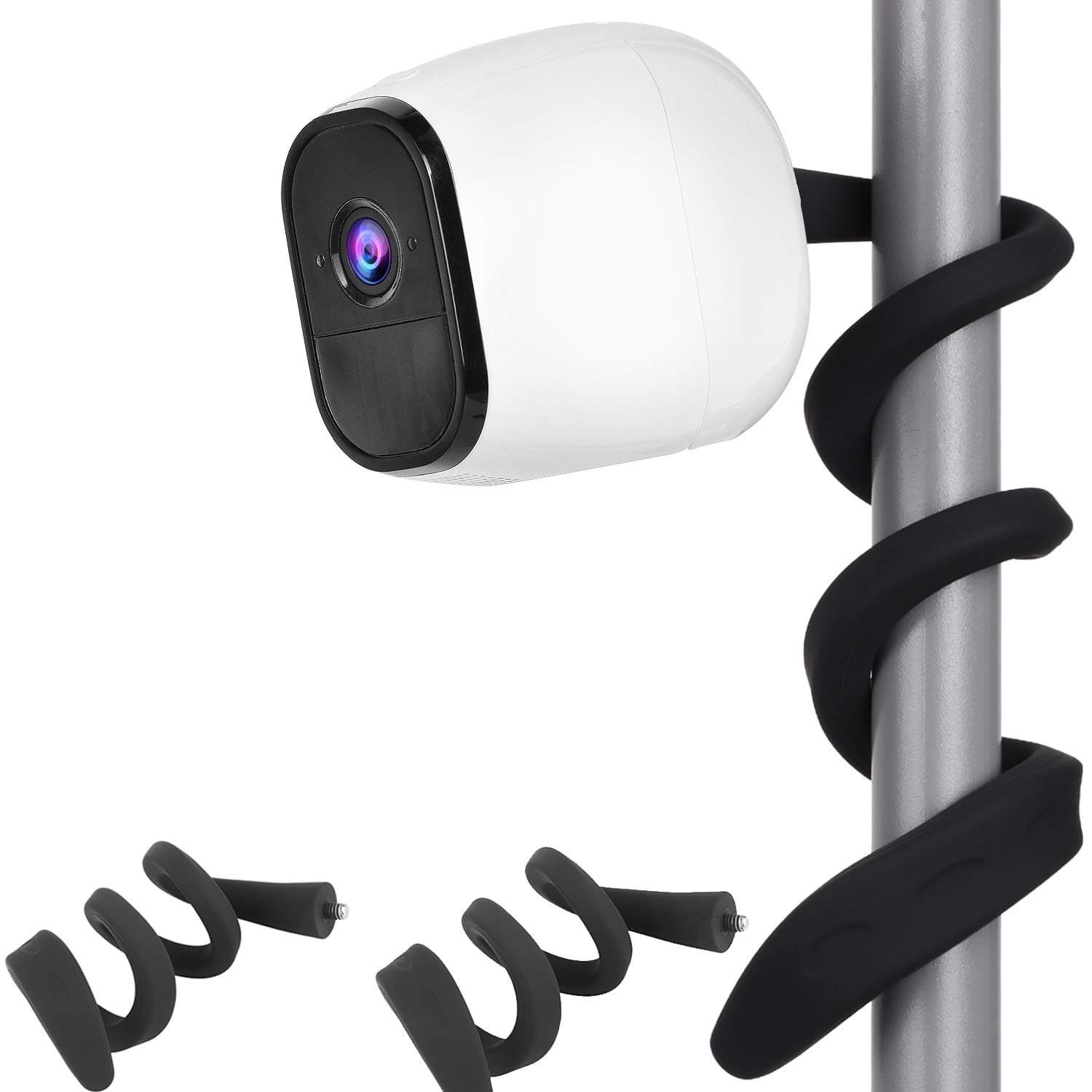 Uogw 2 Pack Flexible Twist Mount - Compatible with Arlo Pro & Ultra, Attach Camera Without Tools - Black