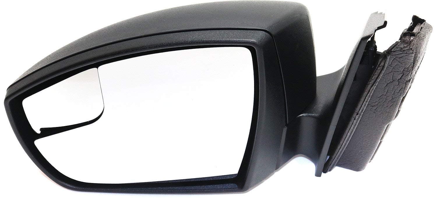 Kool Vue Mirror Compatible with 2012-2014 Ford Focus Driver Side Manual Folding, Textured Black, With Blind Spot Glass, Power Glass