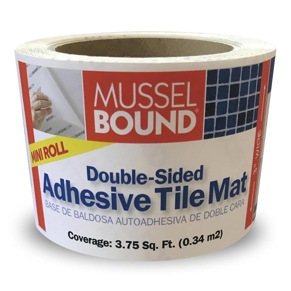 Mussel Bound MusselBound Self Adhesive Tile Mat Mini Roll - 3" x 15', Easy to Install in Small Spaces