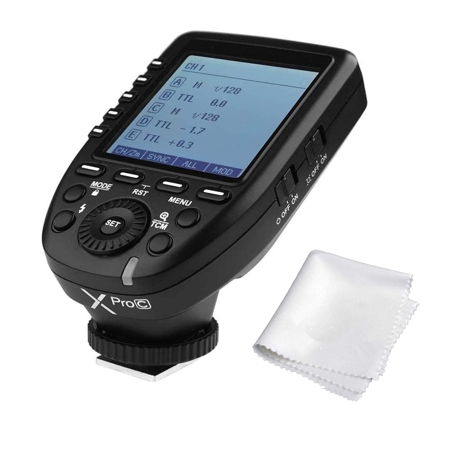 XproC Xpro-C TTL Wireless Flash Trigger for Canon, 1/8000s HSS TTL-Convert-Manual Function Large Screen Slanted Design 5 Dedicated Group Buttons 11 Customizable Functions (XProC for Canon)