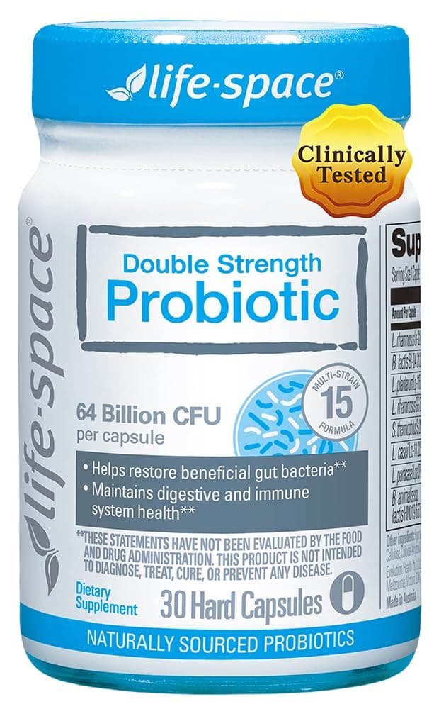 Double Strength Broad Spectrum Probiotic, 64 Billion CFU & 15 Diverse Strains, Redouble Formulated for Digestive Health & Immune Health, Probiotics for Women & Men - 30 Veg Capsules