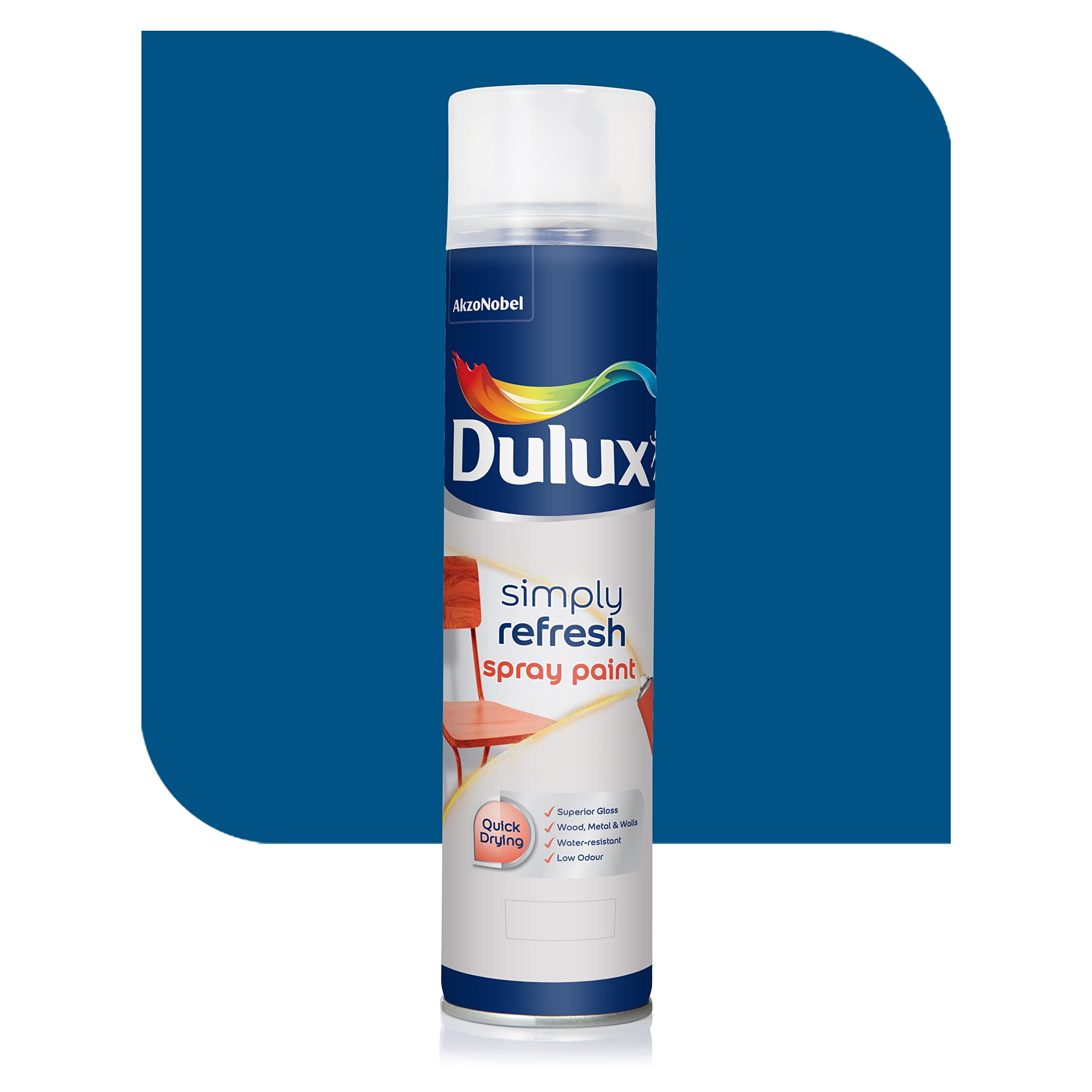 Dulux Simply Refresh Spray Paint | DIY, Quick Drying Gloss Finish for Metal, Wooden Furniture, Plastic, Walls, Cars & Bikes – 400ML (Phiroza)