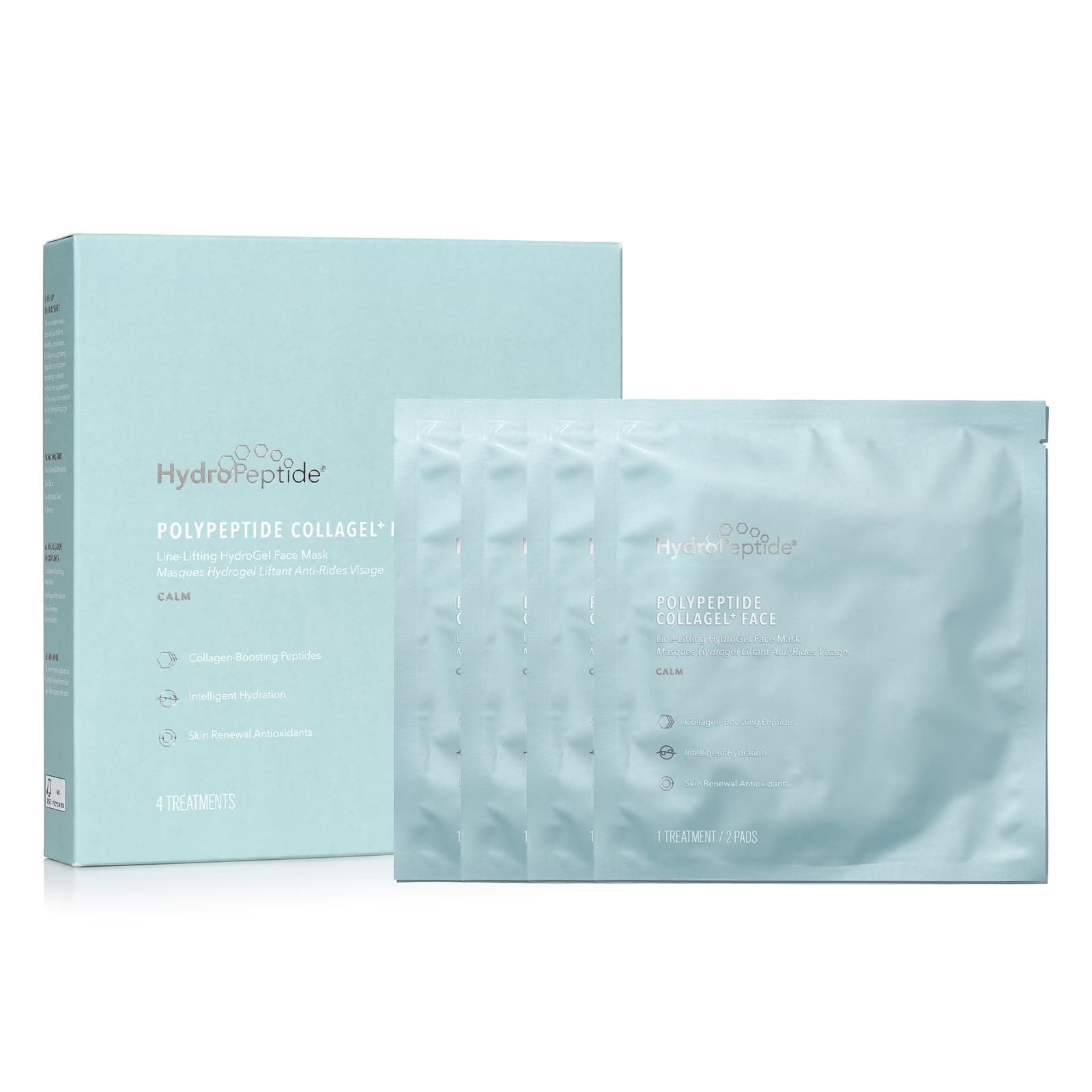 Hydropeptide Polypeptide Collagel Plus Line Lifting Hydrogel Mask For Face Treatment Unisex 4 Pc