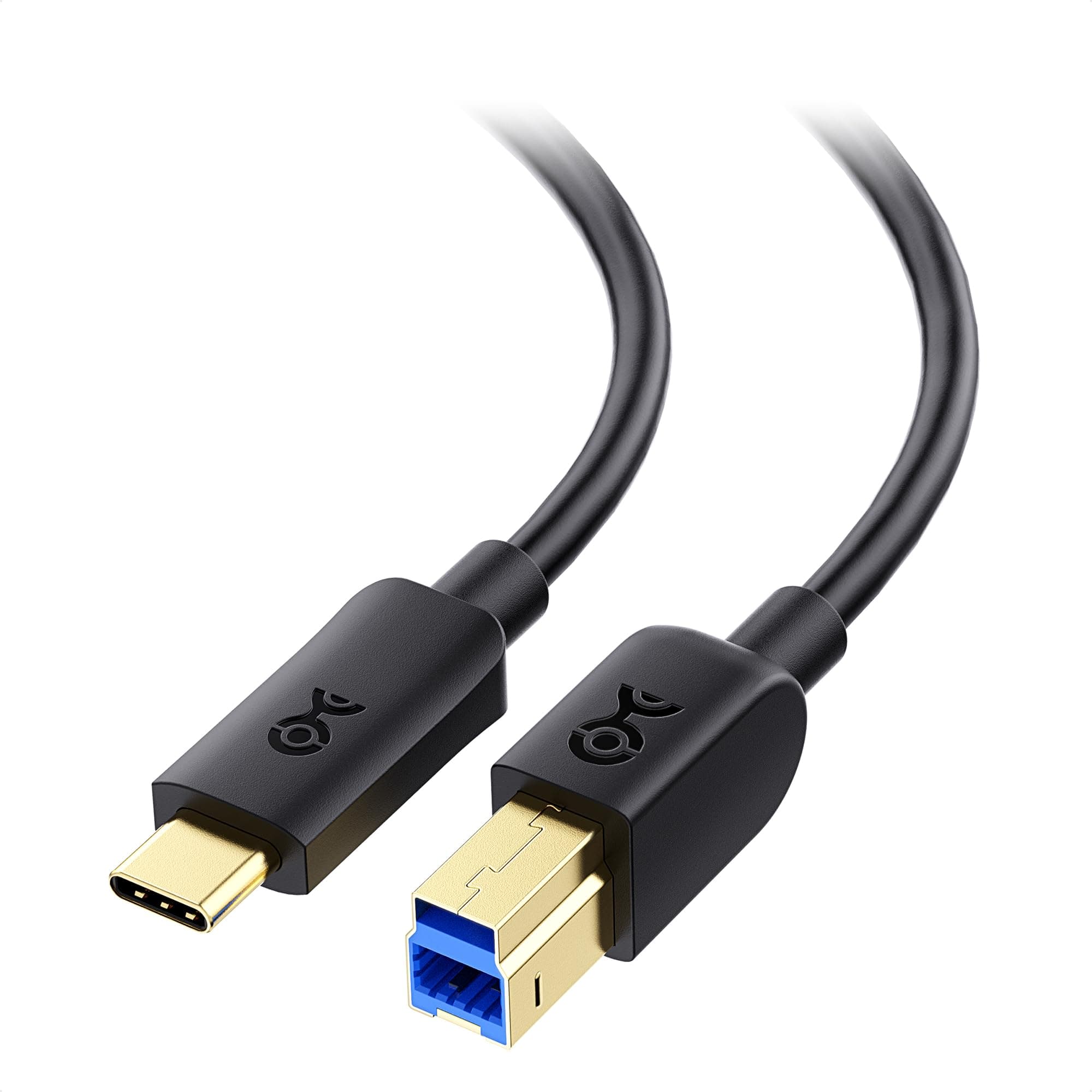 USB 3.1 Type C (USB-C) to Type B (USB-B) Cable in Black 3.3 Feet