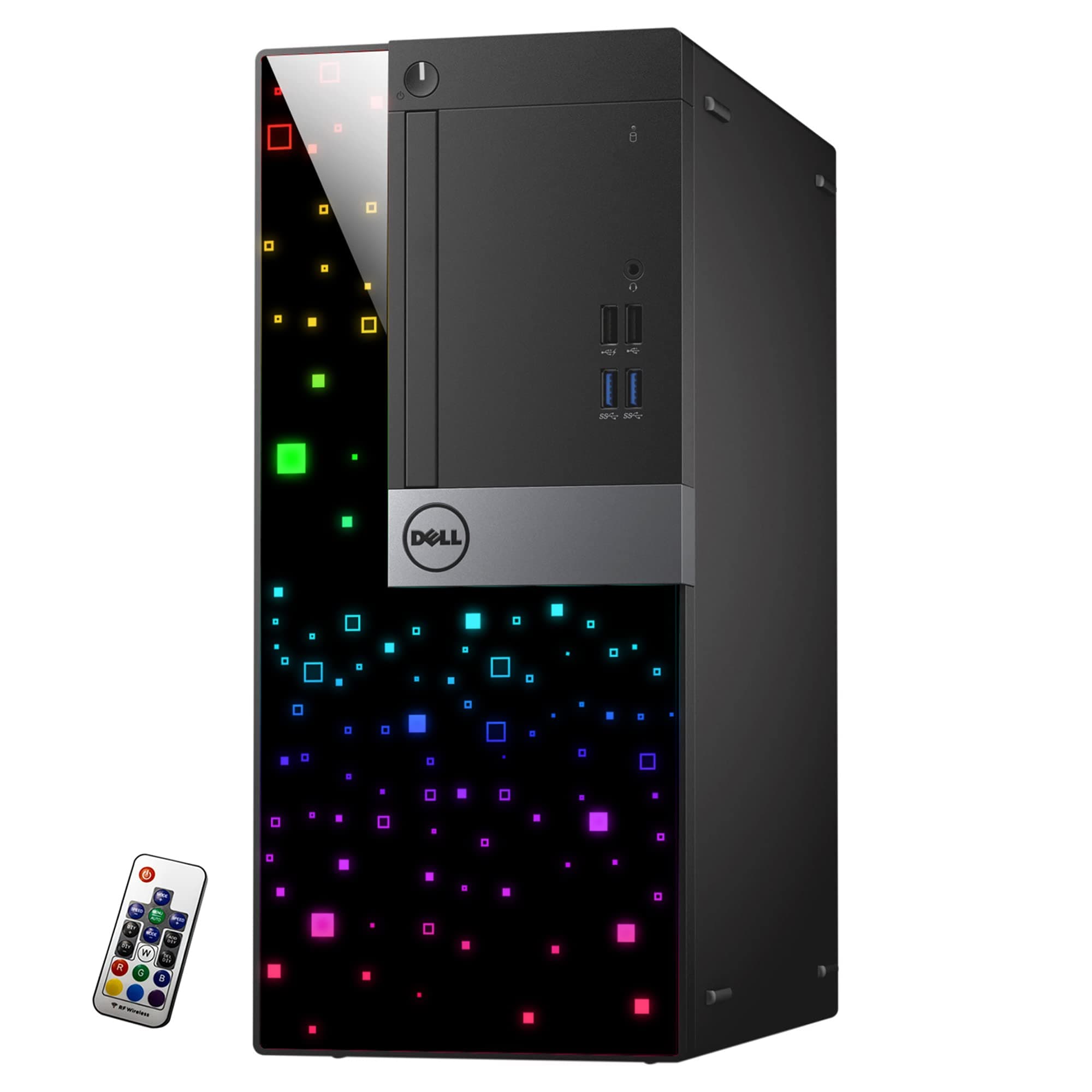Dell Custom Built RGB Lights PC OptiPlex Mini Tower Computer Intel Core i5-6500 Quad-Core Processor 8GB RAM 512GB Solid State Storage (SSD) ~ Windows 11 ~ Wi-Fi ~ Keyboard & Mouse (Renewed)