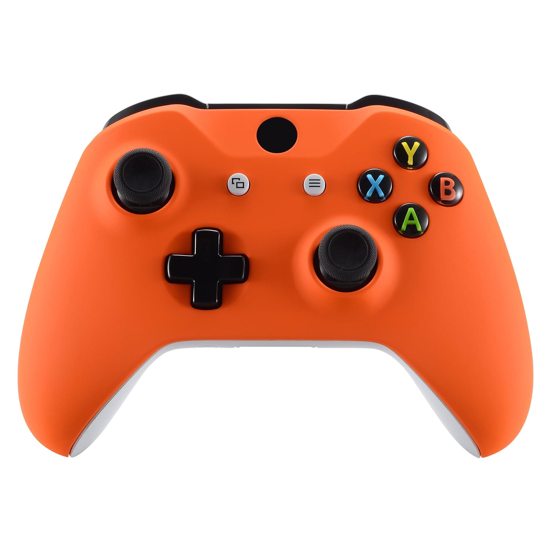 eXtremeRate Orange Faceplate Cover, Soft Touch Front Housing Shell Case, Comfortable Soft Grip Replacement Kit for Microsoft Xbox One X & One S Controller