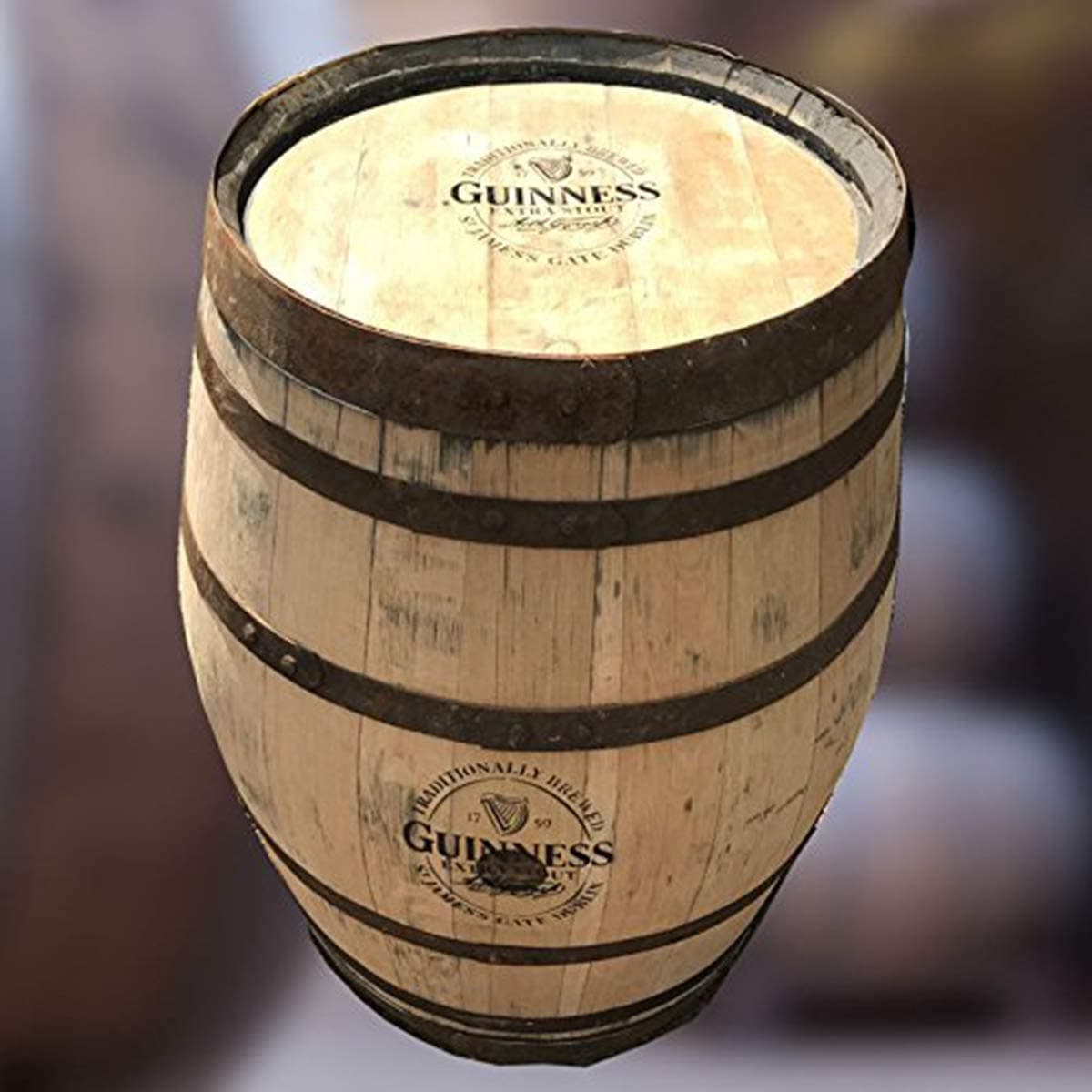 Cheeky Chicks Ltd Recycled 300 Ltr Guinness Branded Solid Oak Whisky Barrel Pub Table | Patio Table