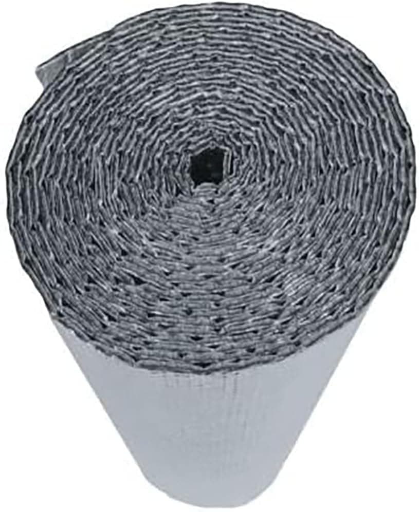 Reflective Bubble Foil 48in x 25Ft Poly-Foam Core Radiant Barrier Summer-Winter Window Cover Insulation AC HVAC PCV Pipe Garage Door Insulation Panels R7-21 Waterproof Weatherproof Flame Resistant