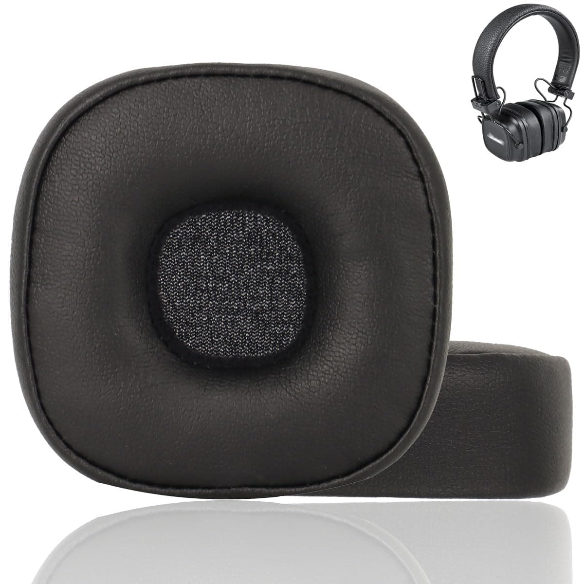SEEFY Ear Pads Memory Foam Ear Cushions Replacement Compatible with Marshall Major 4.0 / Major IV Wireless Bluetooth Headphone,Protein Leather Earpads Repair Parts (Black)