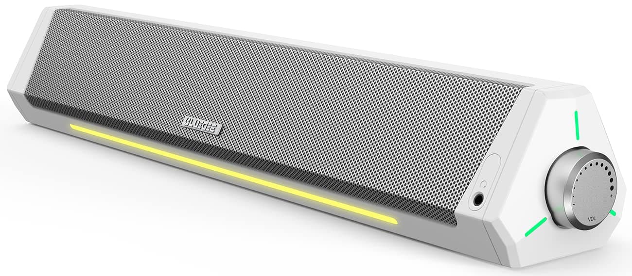 Bluedee Computer Speakers, Bluetooth Computer Soundbar, HiFi Stereo, 3.5mm Aux-in Connection, USB Powered Computer Speakers for Desktop Monitor, PC, Laptop, Tablets