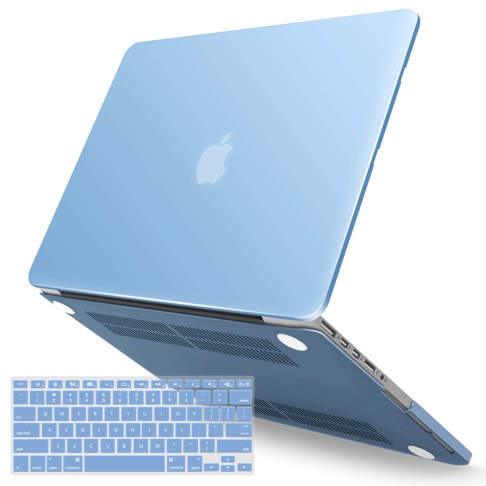 Compatible with Macbook Pro 13 Inch Case 2015 2014 2013 end 2012 A1502 A1425, Hard Shell Case with Keyboard Cover for Old Version Apple Mac Pro Retina 13, Airy Blue, R13ARBL+1A
