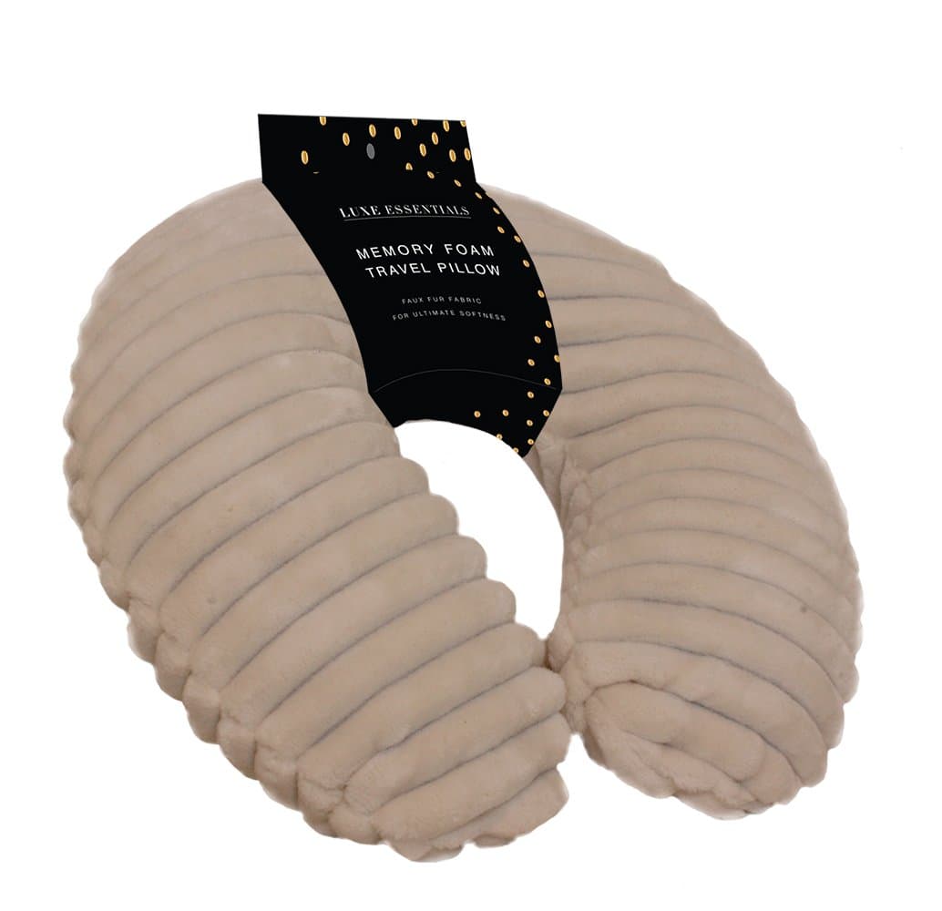 SILVER ONE Luxe Essentials Soft Memory Foam Travel Airplane Neck Pillow | Comfortable Cushion Provides Relief