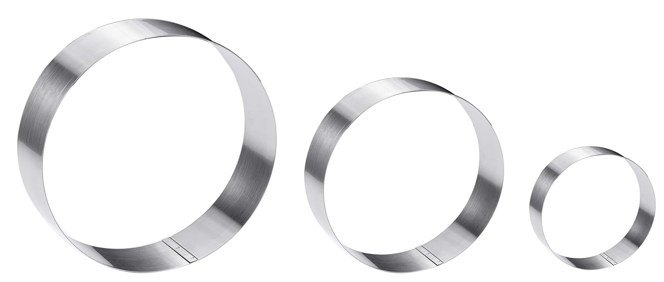 Maykito Large Round Cake Ring Set-4/6/8 Inch Biscuit Cutter Stainless Steel Circle Pancake Mold English Muffin Ring