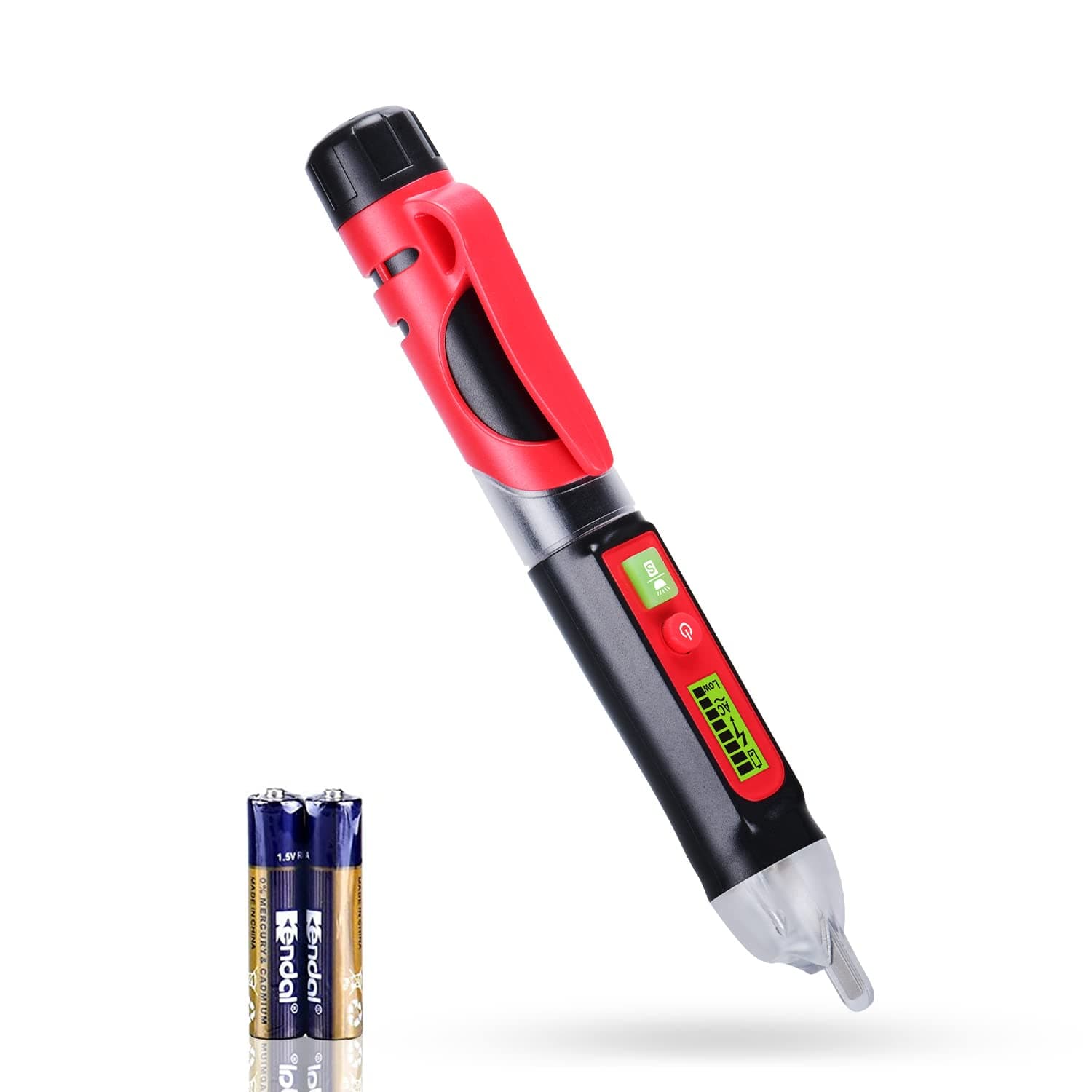 Wintact Non-Contact AC Voltage Detector Pen, Dual Range, Adjustable Sensitivity, Electricity Live/Null Wire Breakpoint Tester with Flashlight and Buzzer Beeper Alarm Indicator