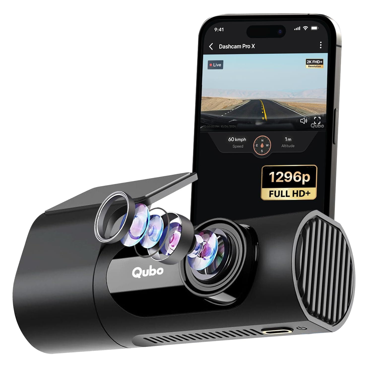 Pro X DashCam (2026 Edition) | 2K Resolution FHD+ | Doubles up as in-Cabin Camera|NightPulse Vision | Wide FOV | Supercapacitor | Built in Wi-Fi, Mic | Up to 1TB Storage | Built for Indian Roads