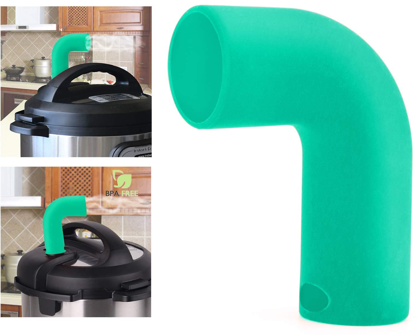 Steam Release Diverter Accessory Fits Instant pot 3, 5, 6, 8 Qt Duo & Smart Models Only, Made By High Grade Food Silicone,Helps Protect Cabinets-Green