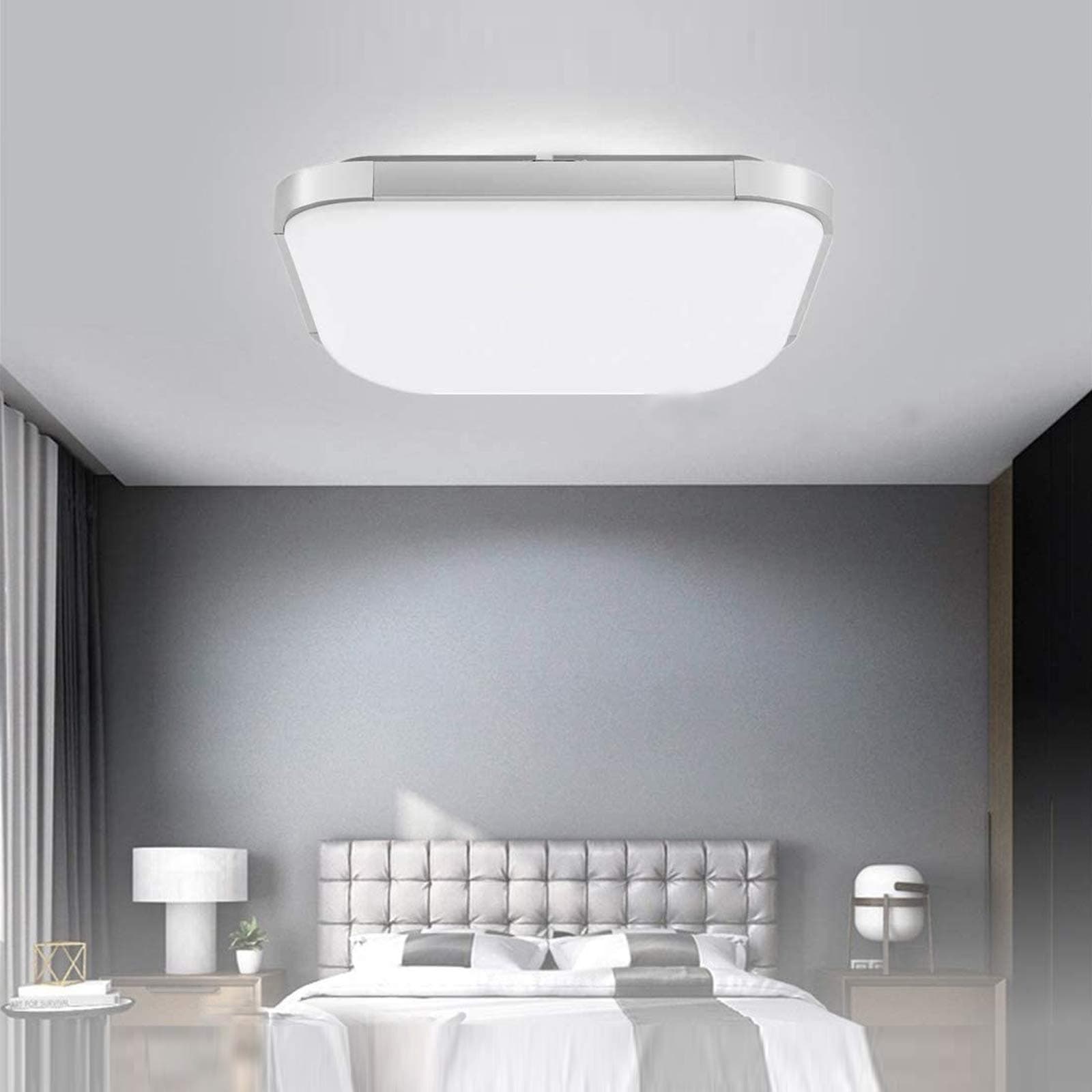 LED Ceiling Light 15W Modern Ceiling Lamp 6500K Cool White Waterproof IP44 Flush Mount Fixtures Light for Kitchen Bathroom Children Room Office