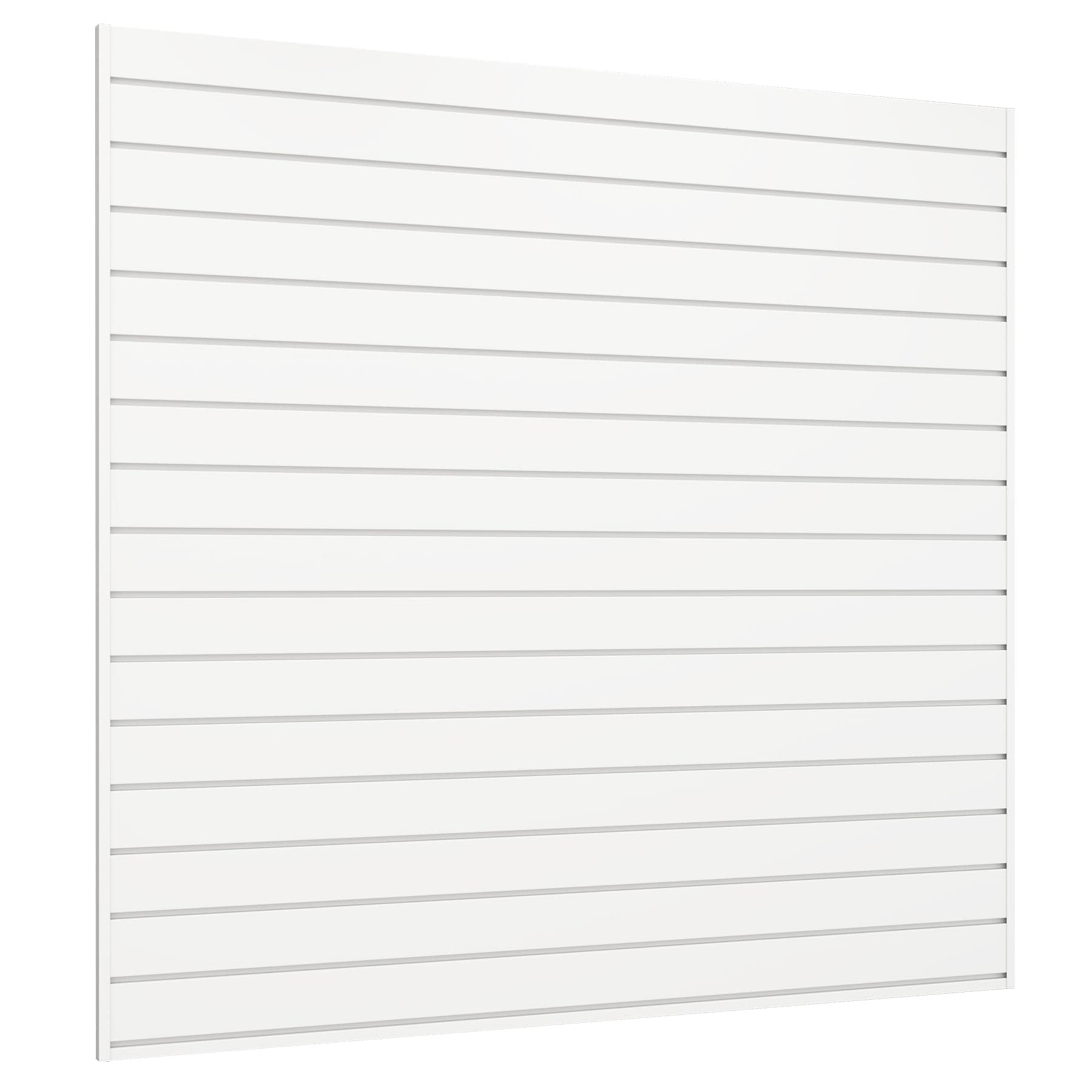 Slat Wall Paneling 4 FT x 4 FT, White Garage Wall Organizer Panels 48"L x 48"H, PVC Slat Wall Panels with 30 Hooks, Suitable for Craft Storage Organization, Retail Store, Garage Wall