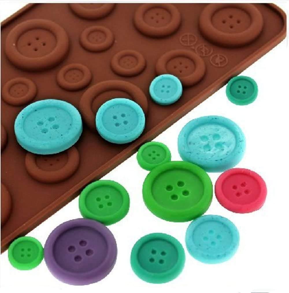 MACKLON Silicone Button Chocolate Mold Candy Mold Jelly Ice Cube Tray Muffin Mold Mould Cake Decorating (Pack of 1)