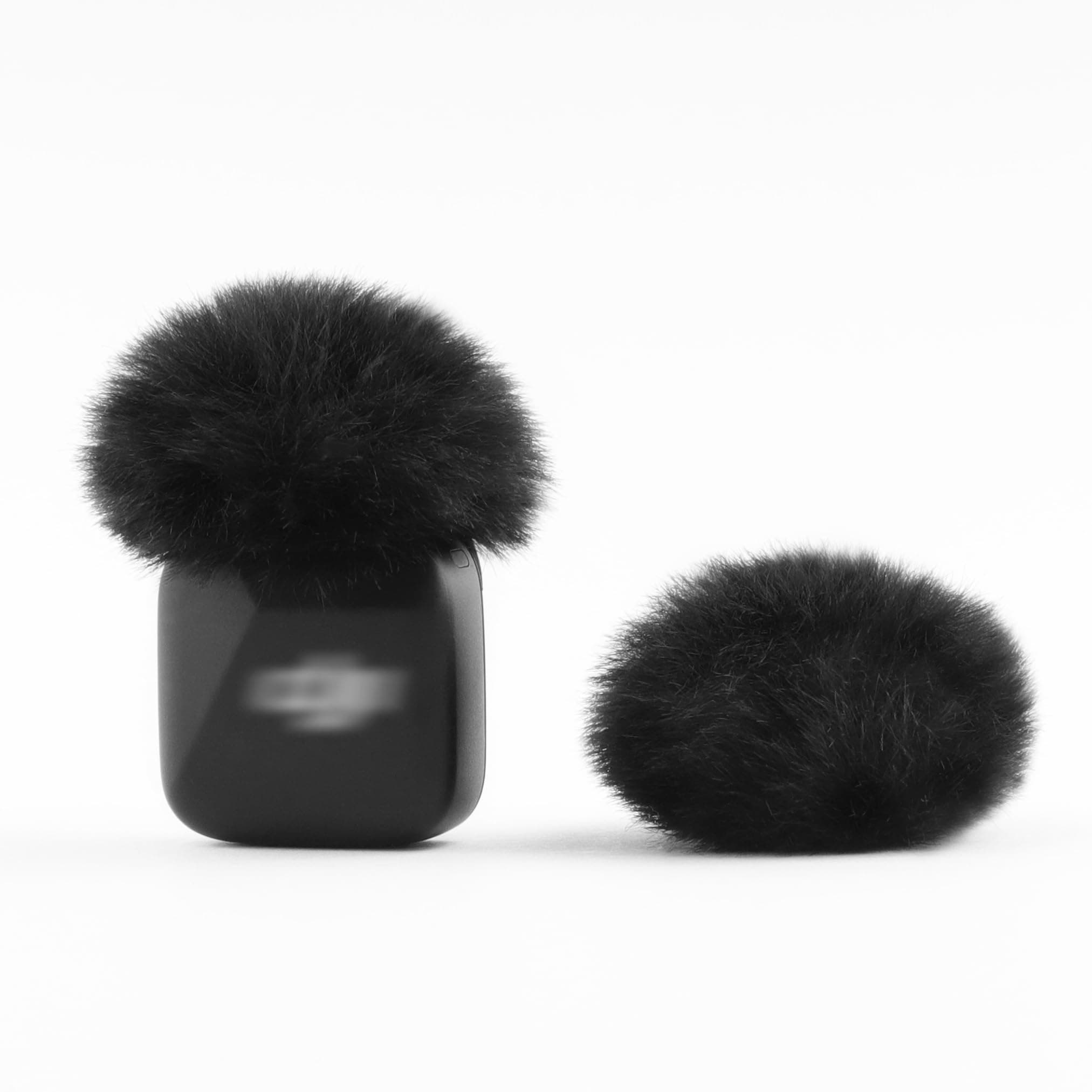 Windscreen for DJI MIC MINI Wireless Microphone 2024 Latest Version Furry Wind Muff Deadcat Cover, 2-Pack Black