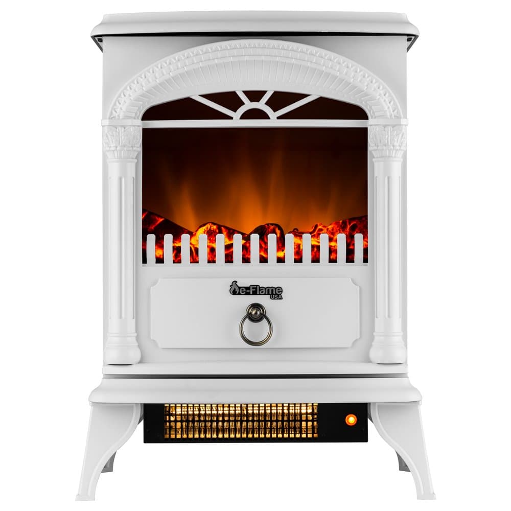 e-Flame USA Hamilton Free Standing Electric Fireplace (White)