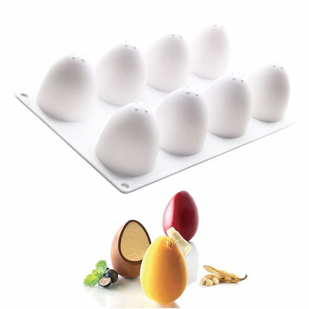 3D Easter Egg Baking Mold - MoldFun Easter Egg Silicone Mold for Mousse Cake, Peanut Butter Chocolate, Candy, Jello, Pastry, Muffin, Cupcake, Mini Soap, Lotion Bar, Bath Bomb, Candle Wax Melts