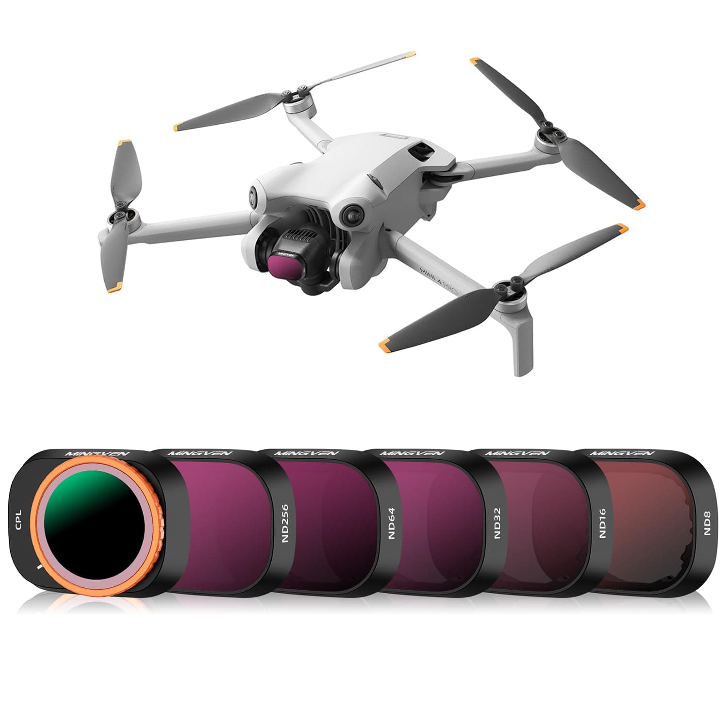 Mini 4 Pro ND Filters Set, 6 Pack - (CPL, ND8, ND16, ND32, ND64, ND256) Neutral Density Filter Compatible with DJI Mini 4 Pro Drone