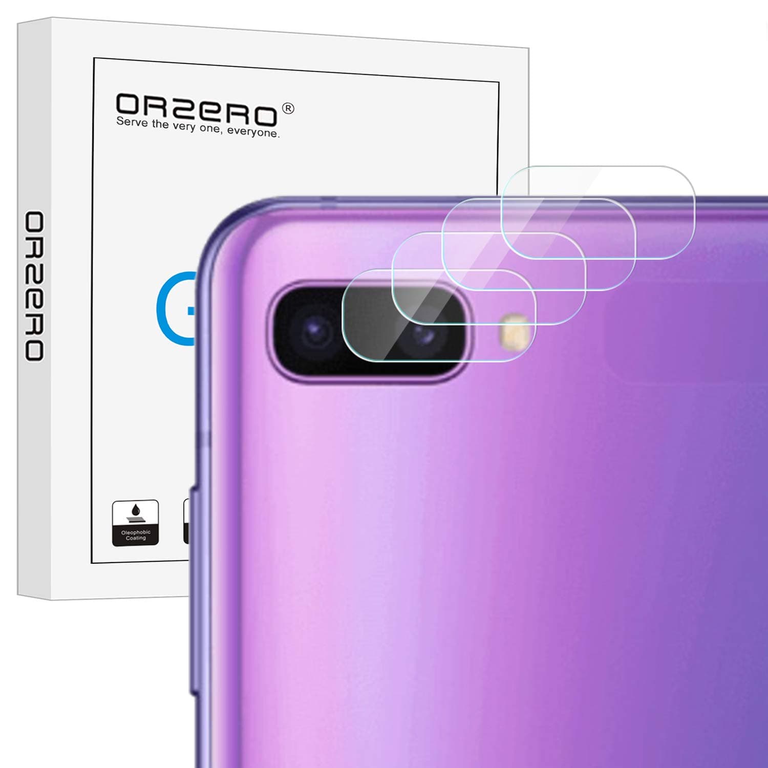 Orzero (4 Pack) Compatible for Samsung Galaxy Z Flip Camera Lens Protector, Flexible Glass (Not Tempered Glass) (2.5D Arc Edges),HD Anti-Scratch Bubble-Free (Lifetime Replacement)